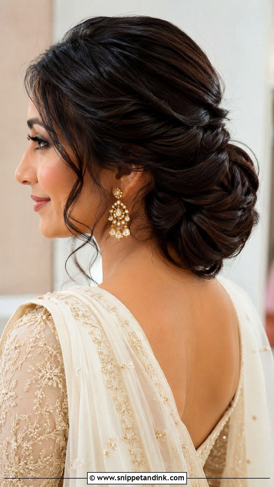 Low Chignon Wedding Hair For Long Hair - Snippet and Ink - 15 Low Chignon Wedding Ideas