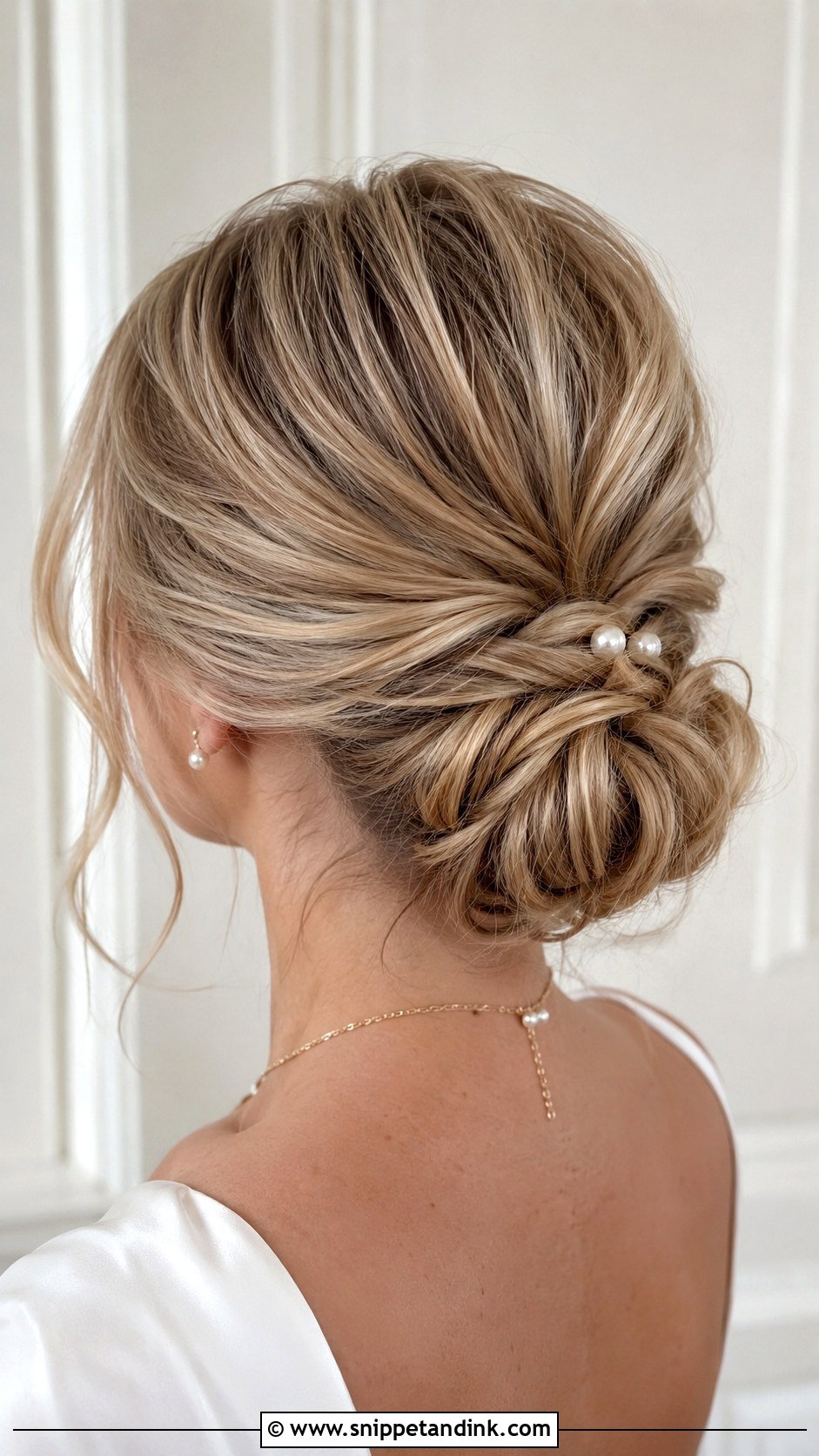 Low Chignon Wedding Hair For Thin Hair - Snippet and Ink - 15 Low Chignon Wedding Ideas
