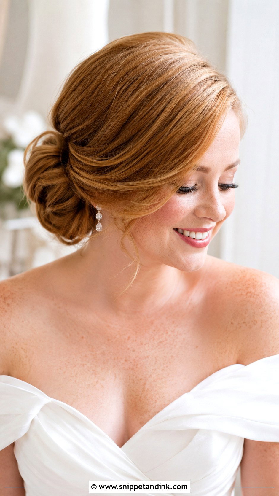 Low Chignon Wedding Hair With Veil - Snippet and Ink - 15 Low Chignon Wedding Ideas