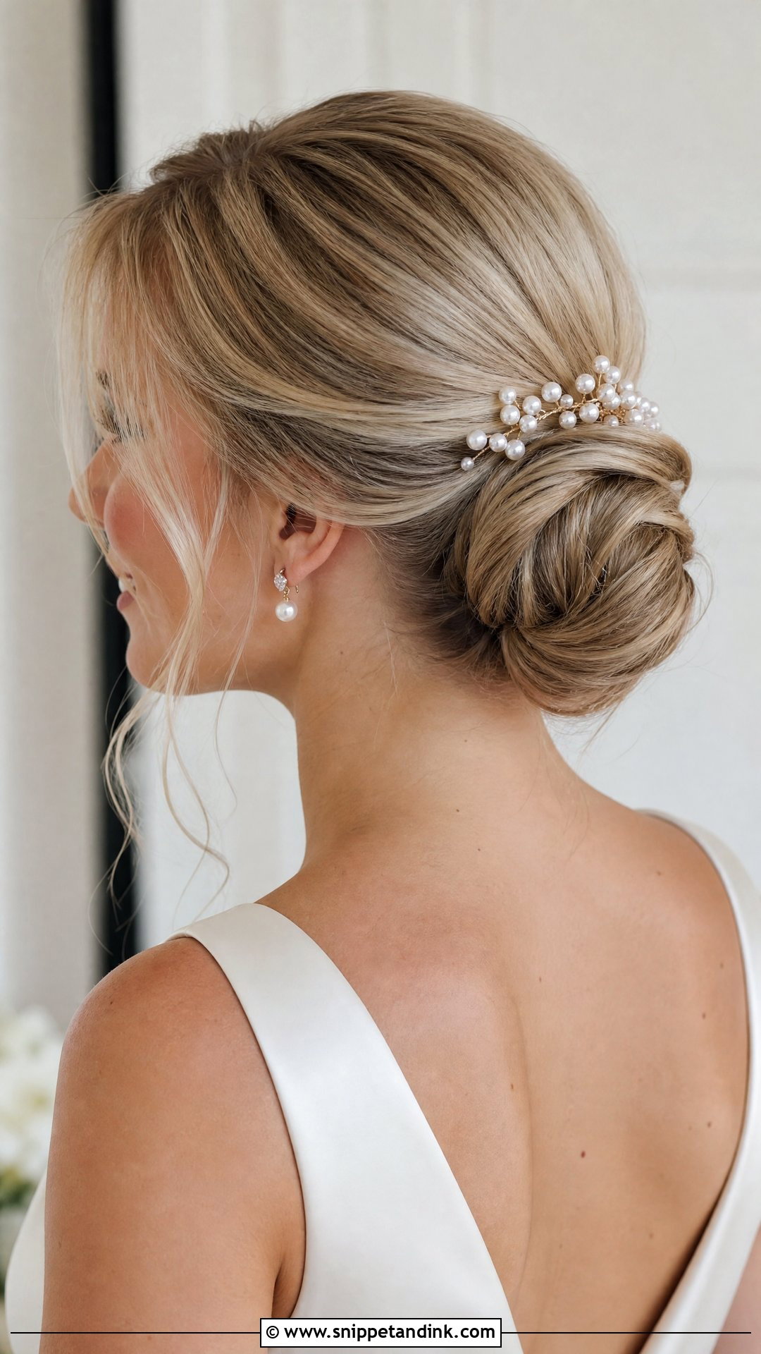 Low Chignon Wedding Hairstyle - Snippet and Ink - 15 Classy Bun Wedding Hairstyles