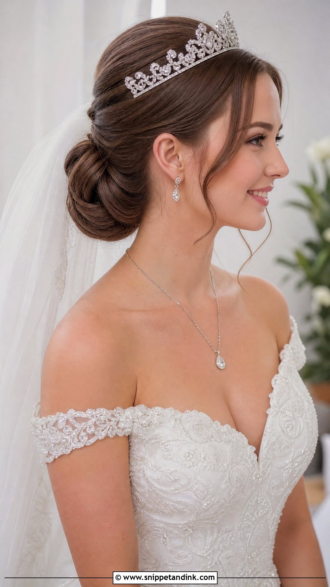 Low Chignon Wedding Hairstyle - Snippet and Ink - 20 Mid Length Wedding Hairstyles