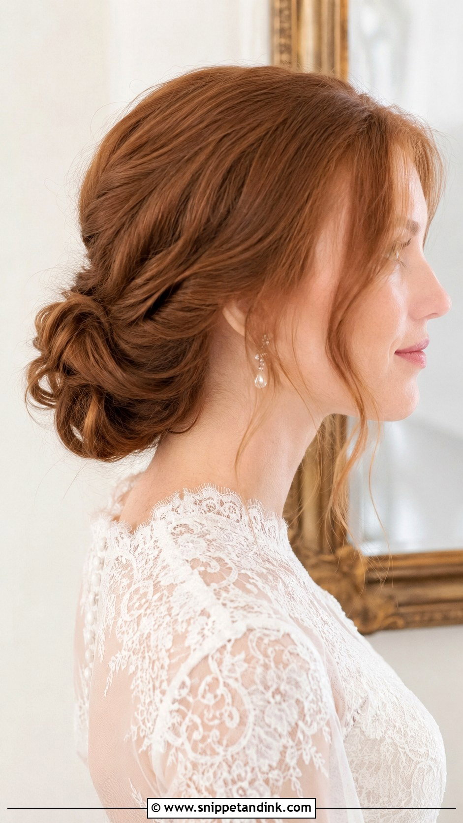 Low Chignon Wedding Hairstyle - Snippet and Ink - 20 Pulled Back Wedding Hair Ideas