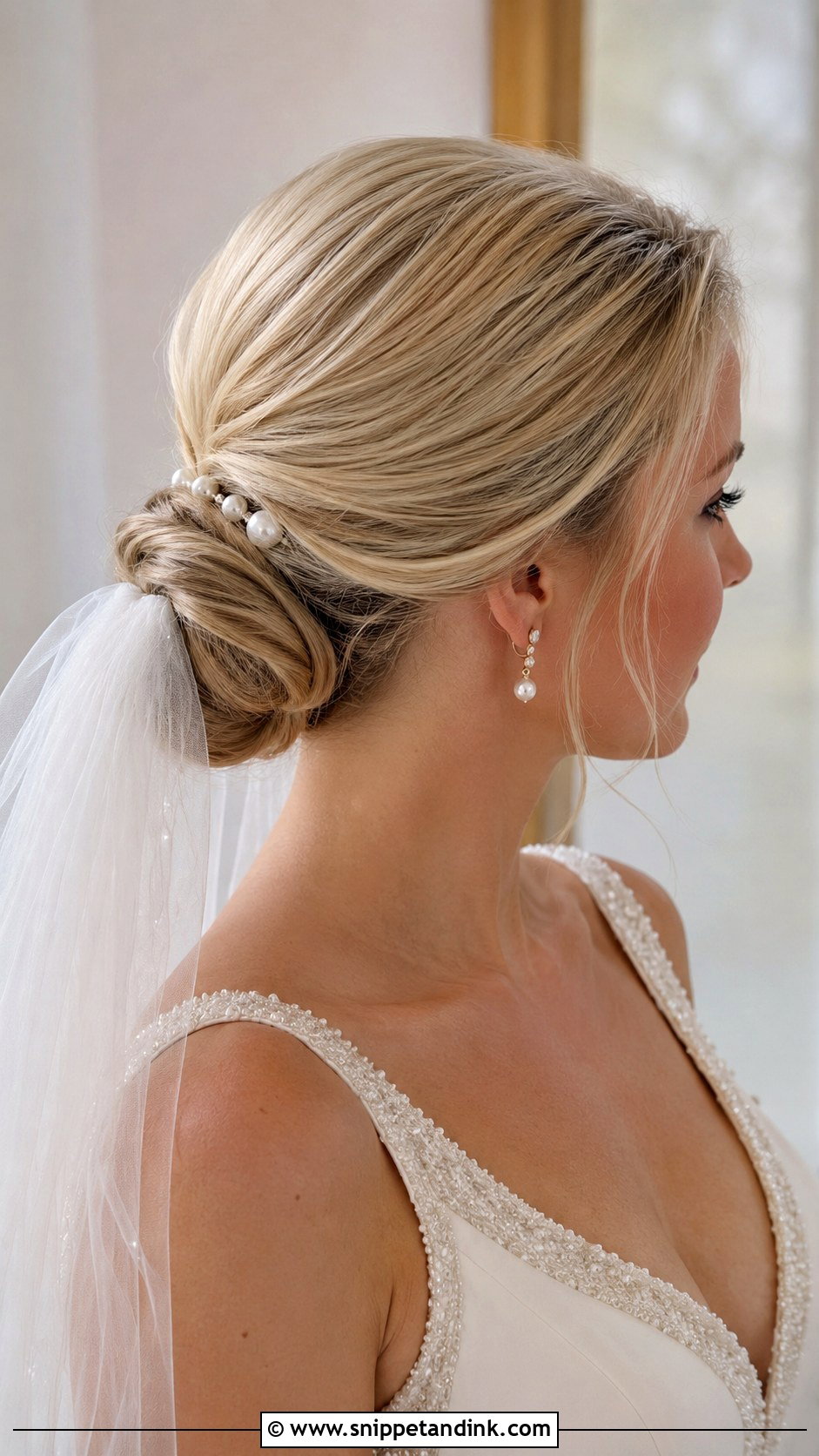 Low Chignon Wedding Hairstyle - Snippet and Ink - 15 Low Updo Wedding Hairstyles