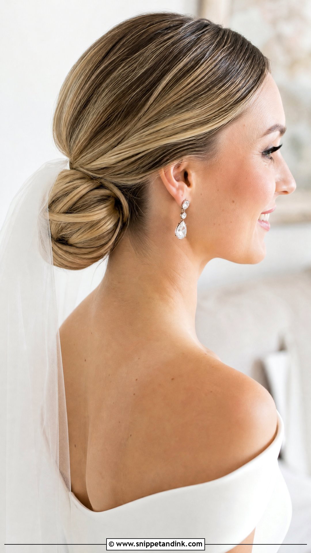 Low Chignon Wedding Hairstyle - Snippet and Ink - 30 Bride Hairstyle Ideas