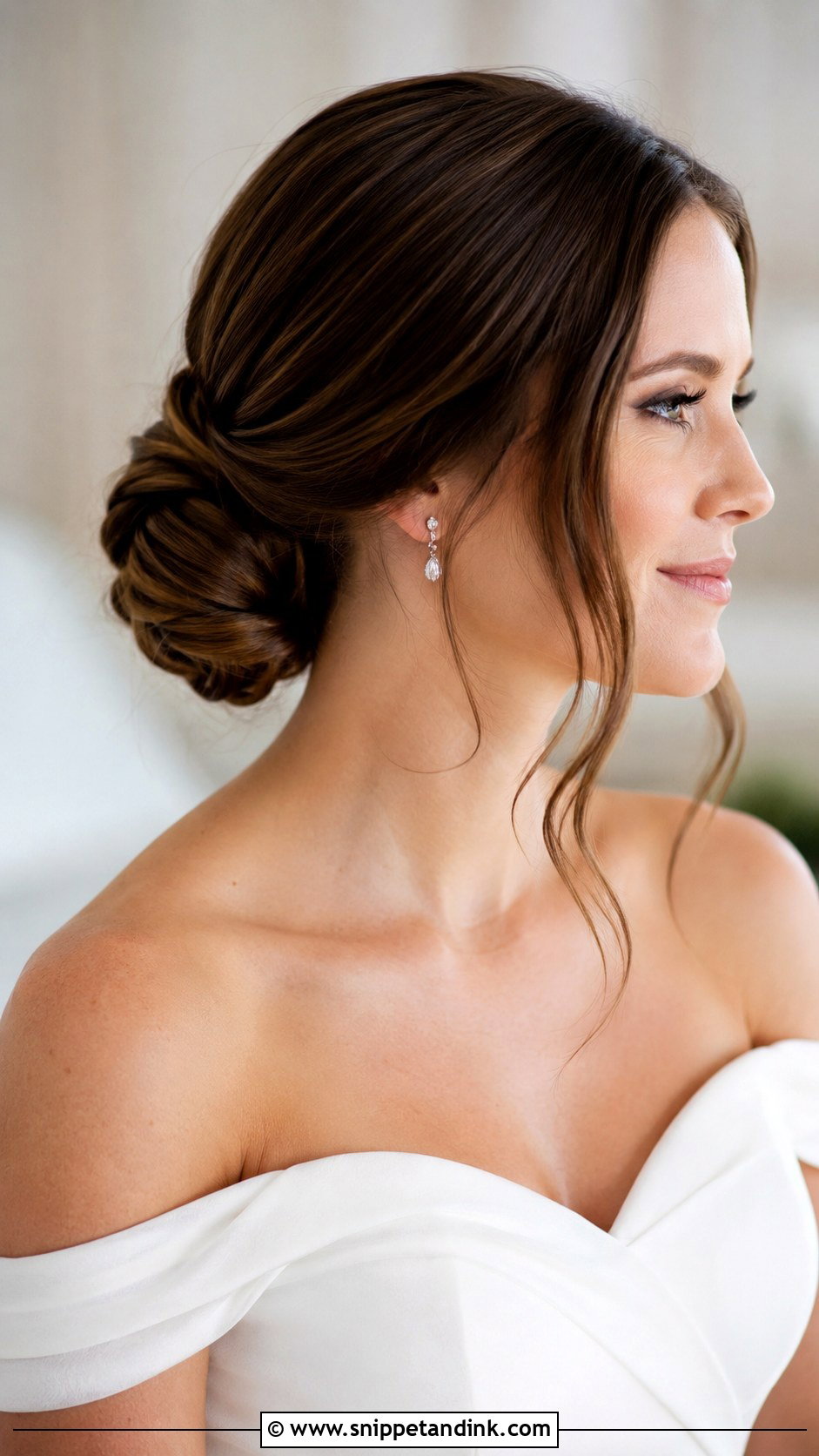 Low Chignon Wedding Hairstyle - Snippet and Ink - 35 Wedding Hairstyle Ideas