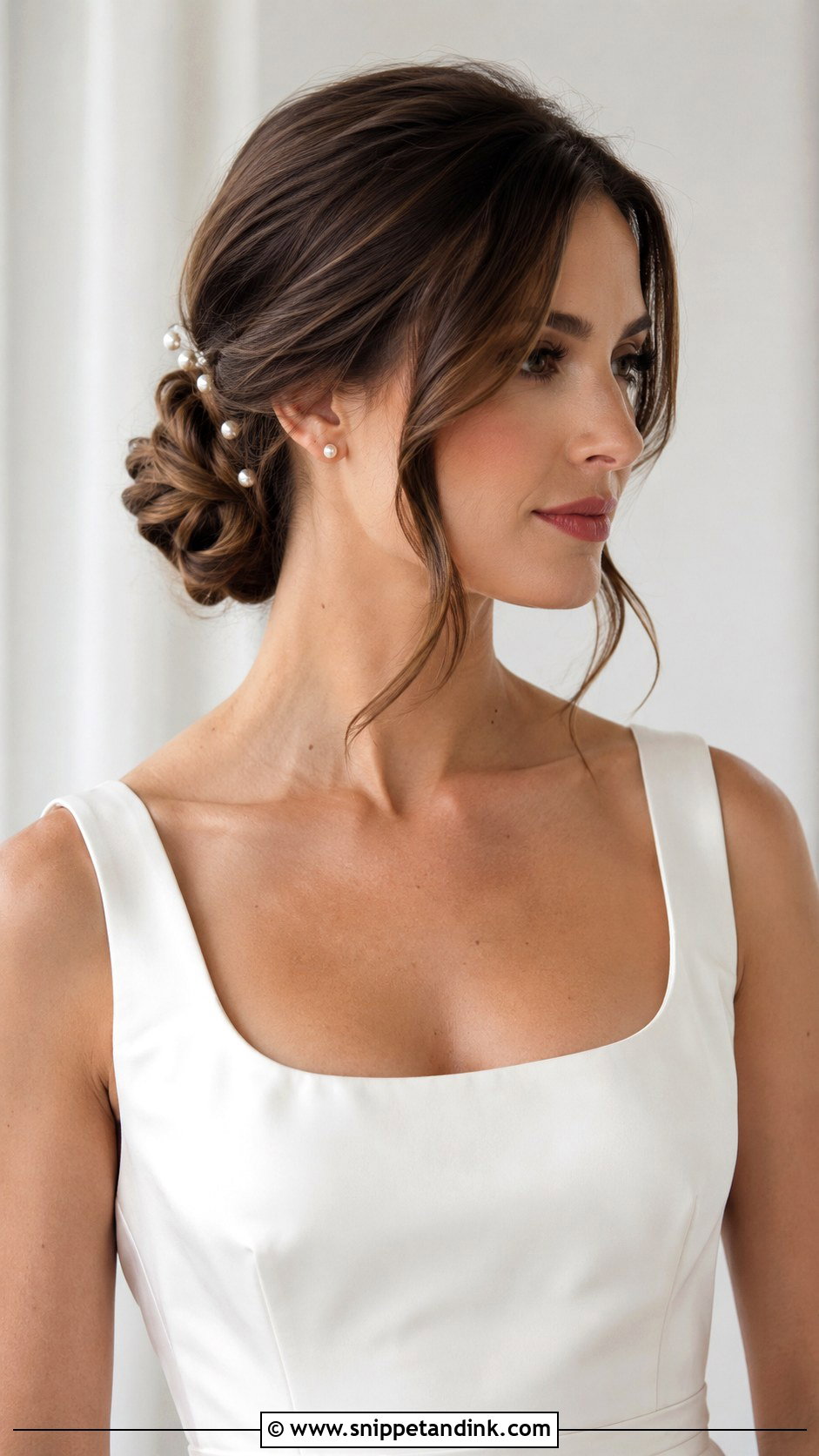 Low Chignon Wedding Hairstyle For Square Neckline - Snippet and Ink - 15 Wedding Hairstyles for Square Neckline