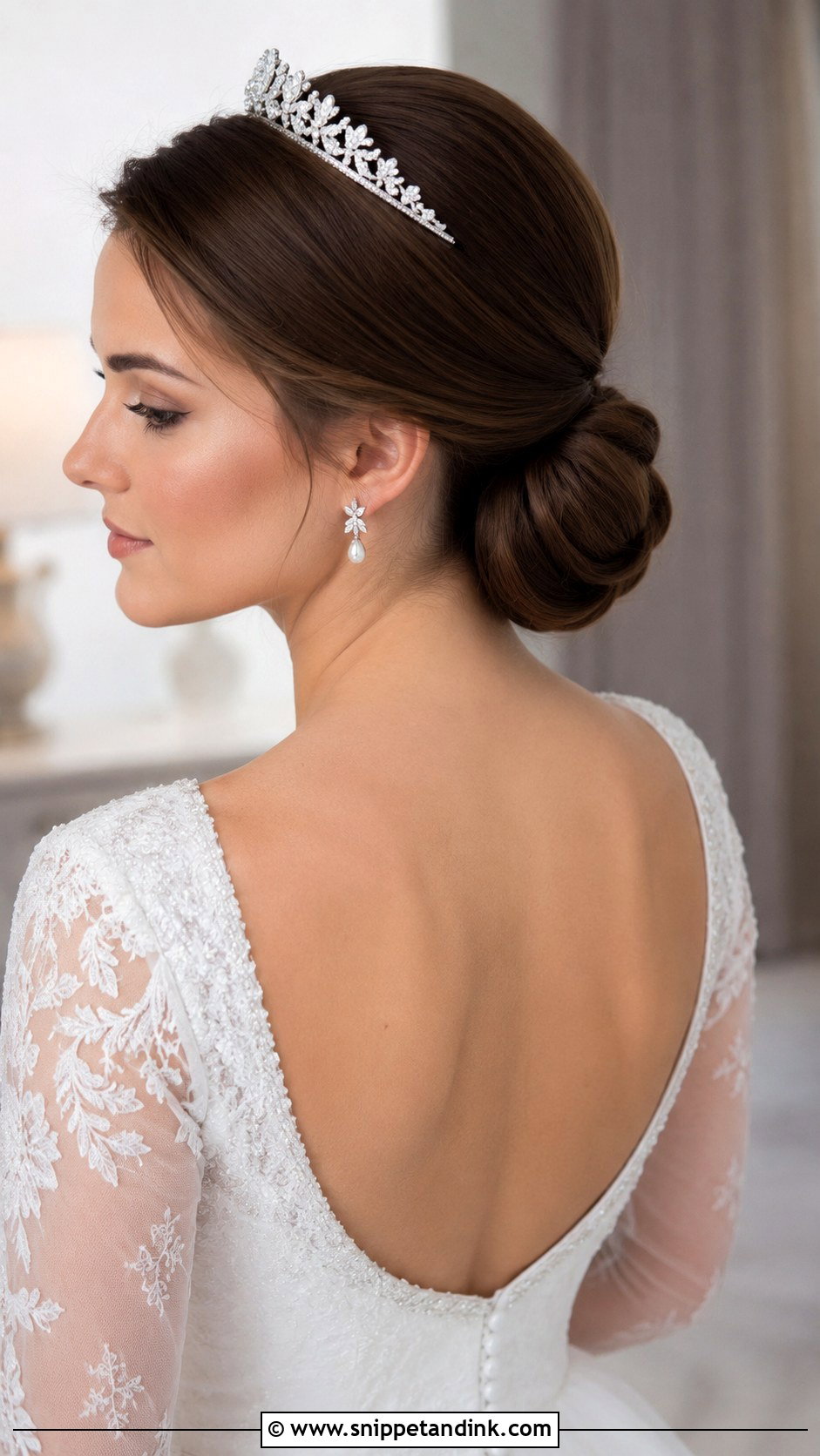 Low Chignon Wedding Hairstyle for Medium Hair - Snippet and Ink - 20 Wedding Hairstyles for Shoulder Length Hair