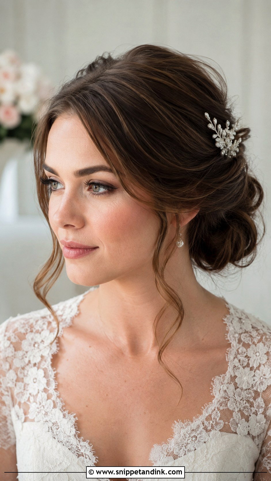 Low Chignon Wedding Updo For Round Face - Snippet and Ink - 15 Updos for Round Faces Wedding