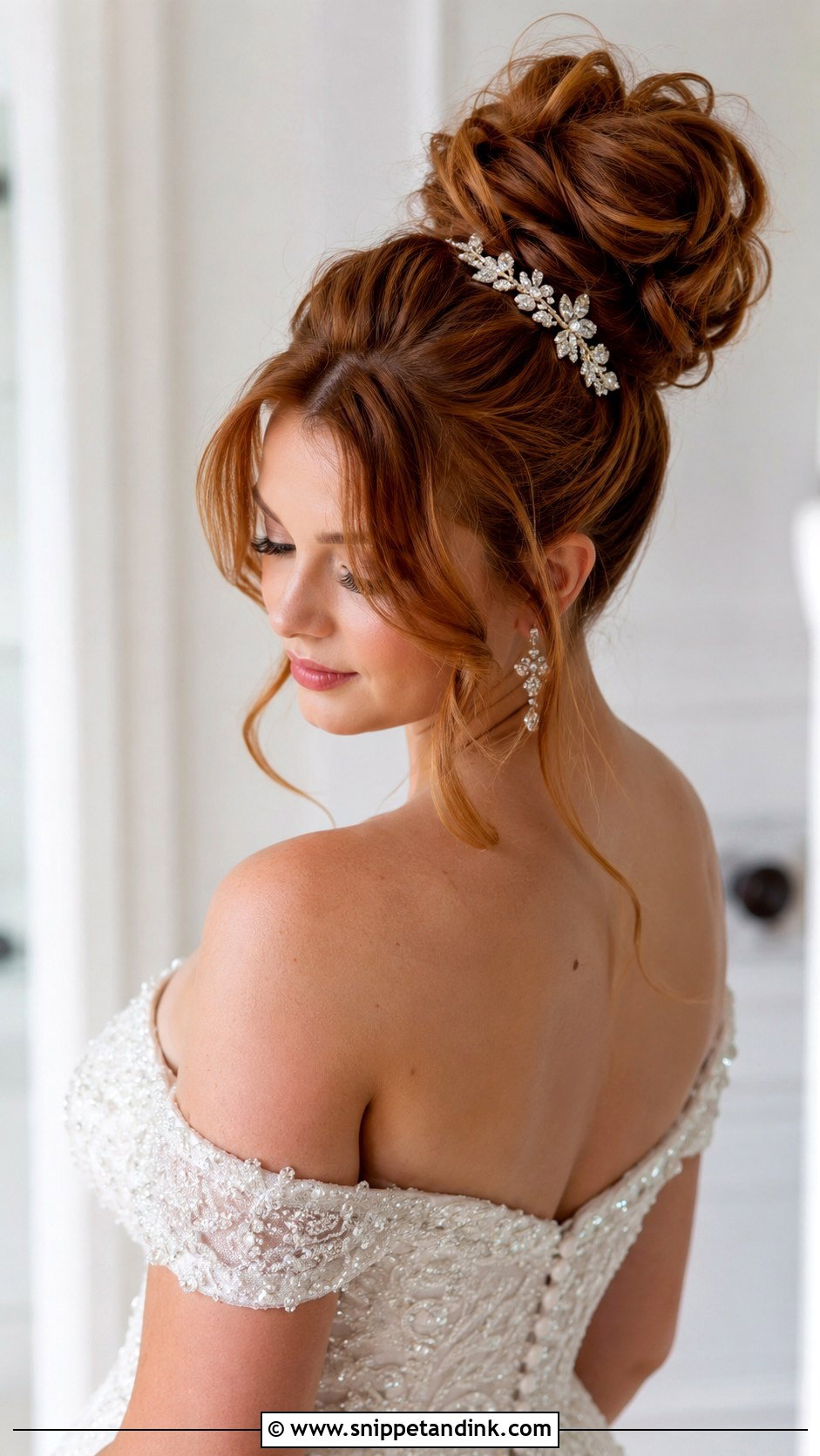 Low Chignon With Curtain Bangs - Snippet and Ink - 20 Wedding Hair with Curtain Bangs Ideas