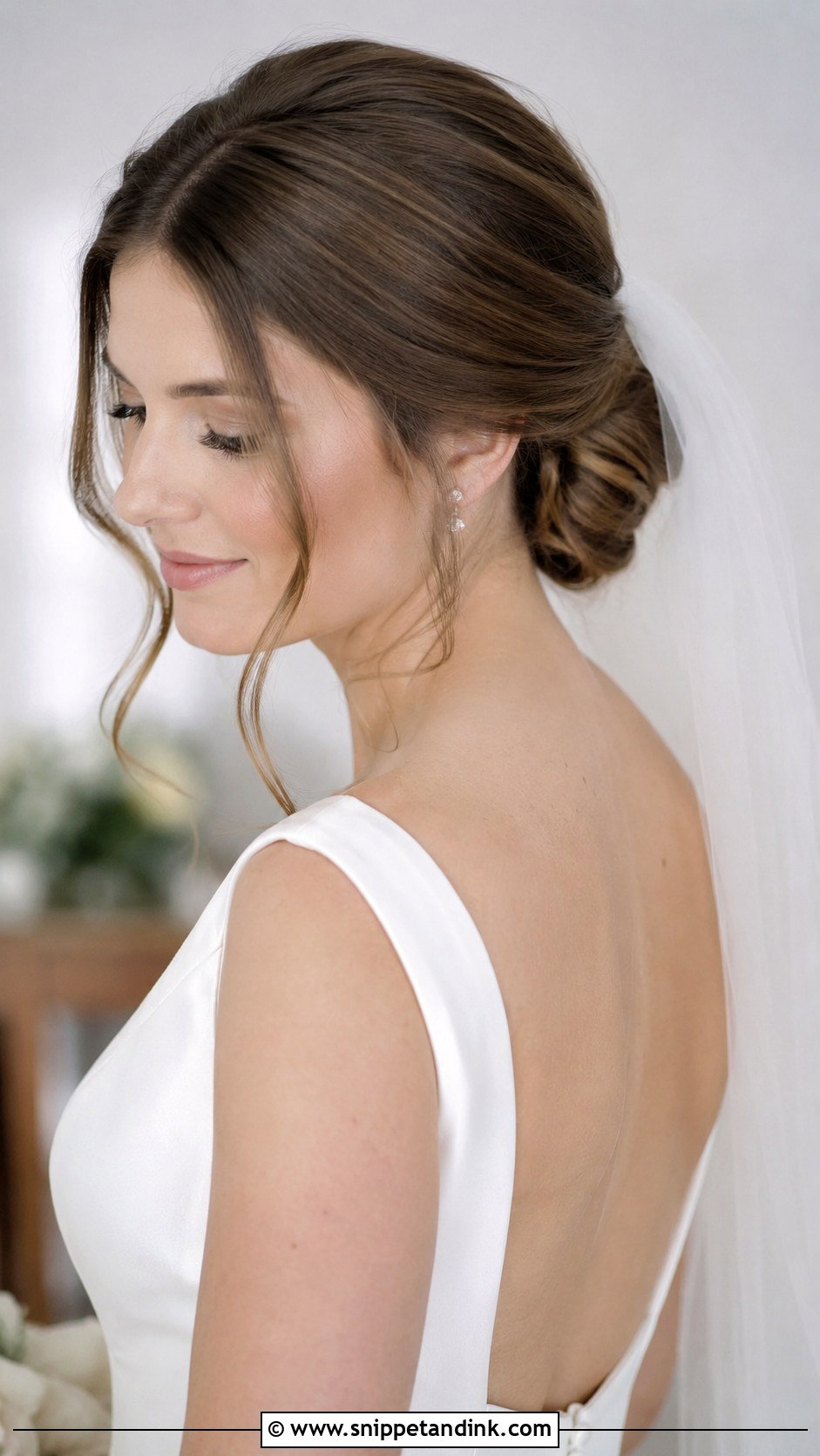 Low Chignon With Face Framing Pieces - Snippet and Ink - 20 Bride Front Hairstyles