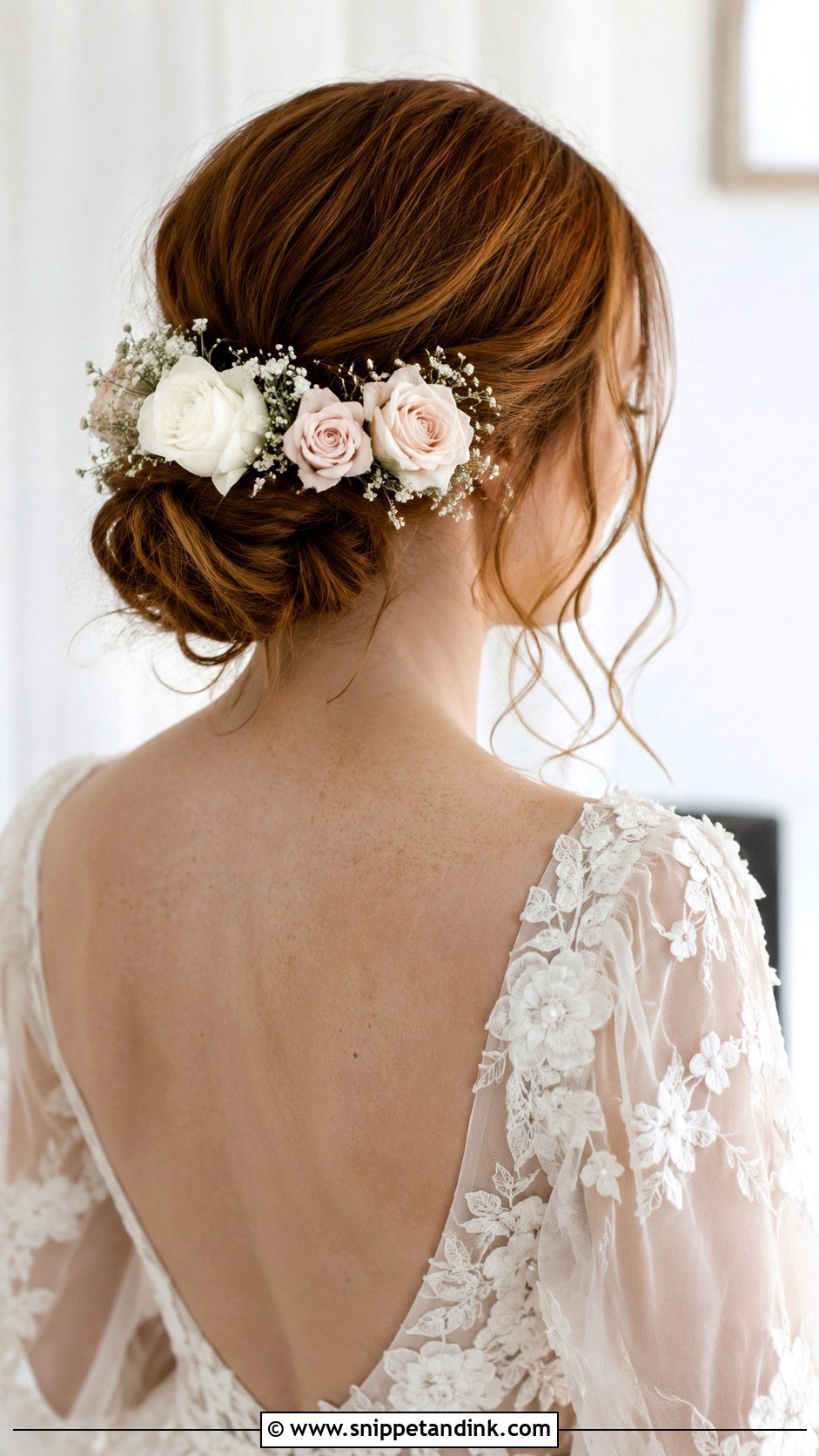 Low Chignon With Flowers - Snippet and Ink - 20 Traditional Bridal Hairstyles