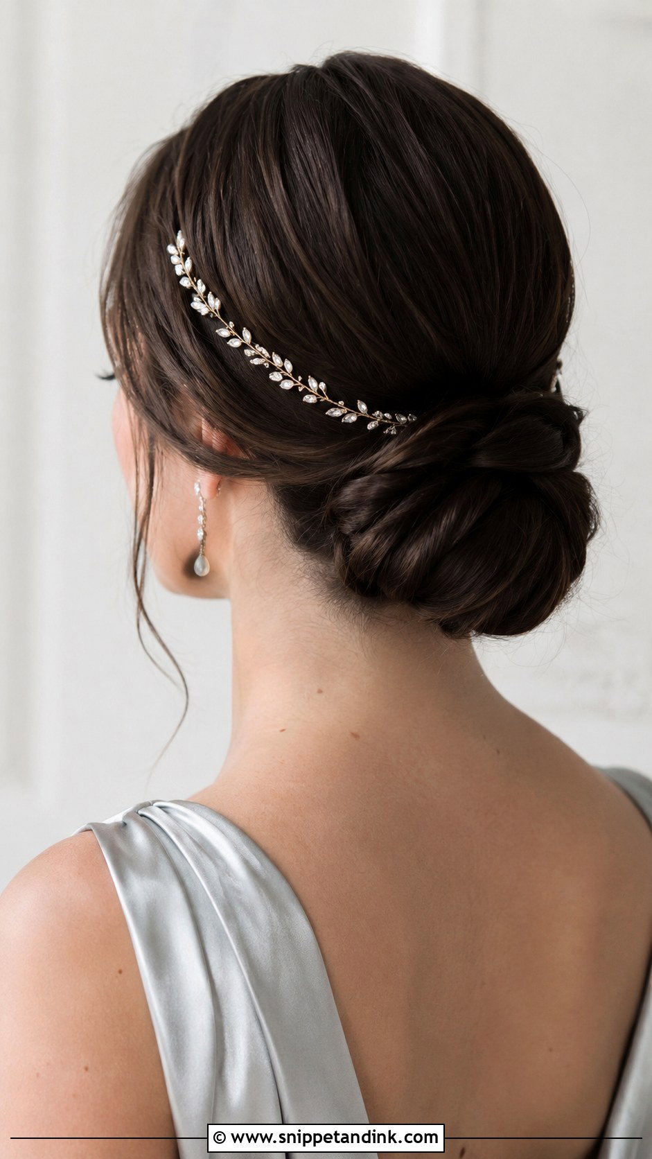 Low Chignon With Hair Vine - Snippet and Ink - 20 Hair Vine Hairstyles