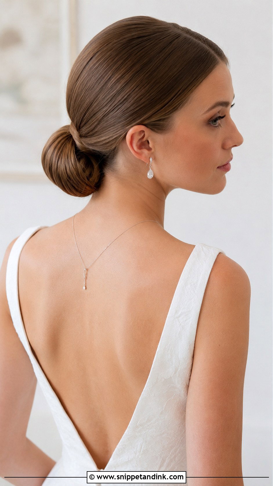 Low Chignon With Middle Part - Snippet and Ink - 20 Sophia Richie Wedding Hair Ideas
