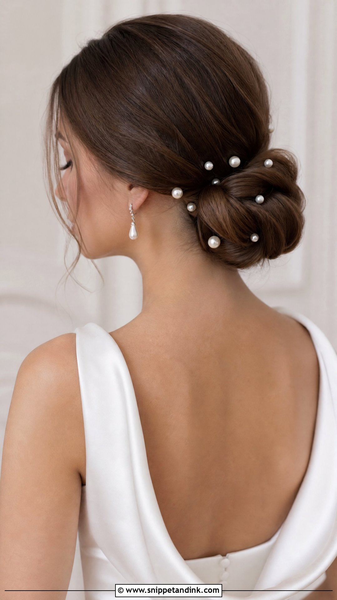 Low Chignon With Pearl Accents - Snippet and Ink - 25 2025 Bridal Hair Ideas