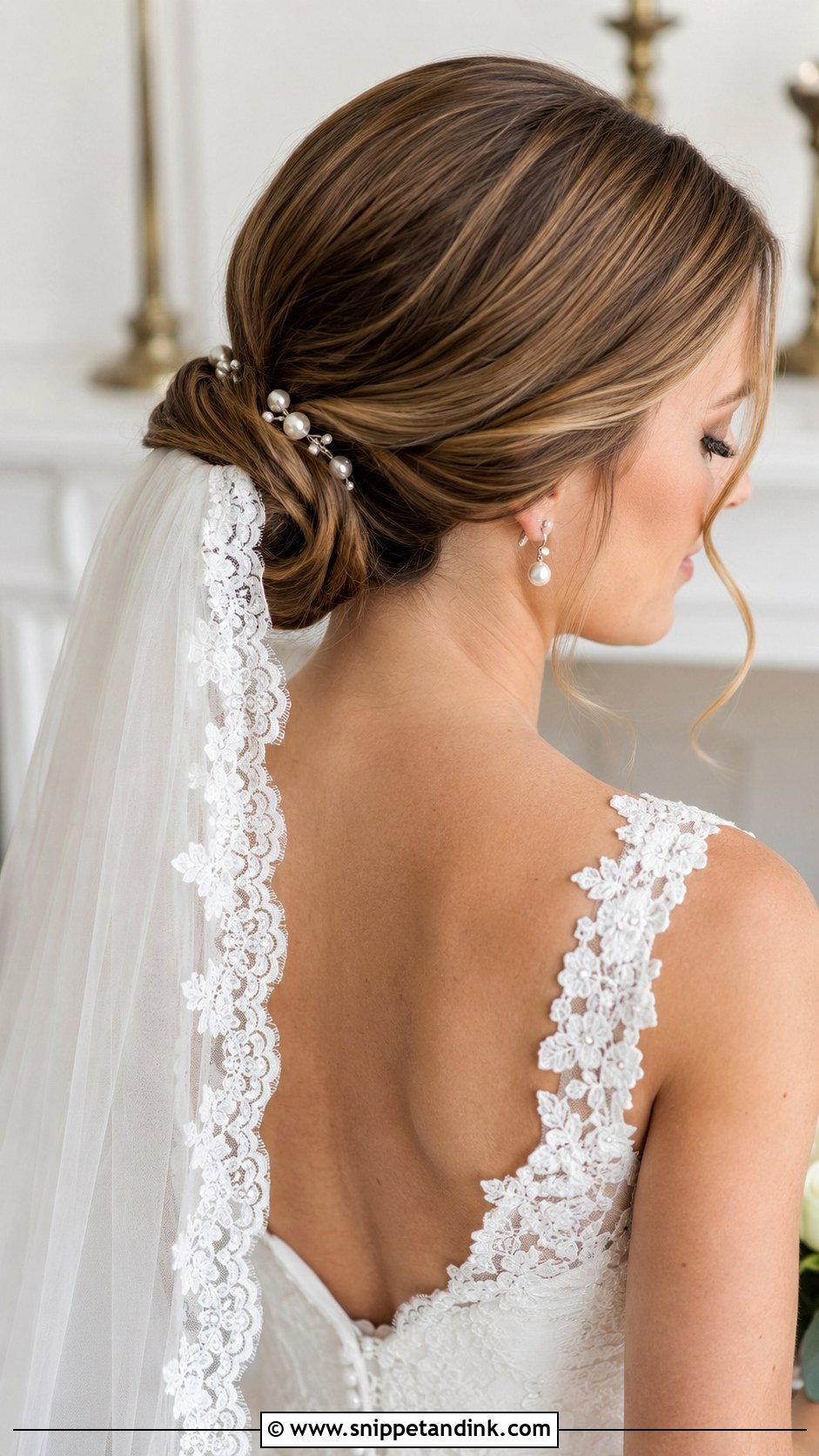 Low Chignon With Pearls - Snippet and Ink - 25 Vintage Wedding Hair Ideas