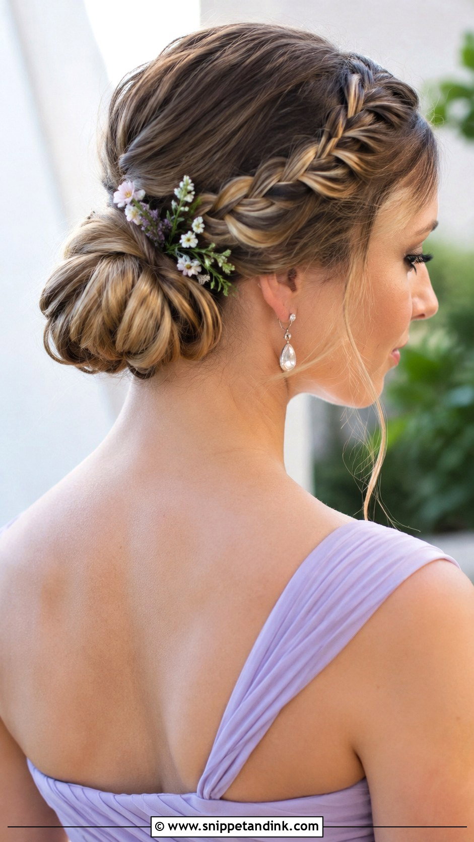 Low Chignon With Side Braid - Snippet and Ink - 25 Hairstyles for a Wedding