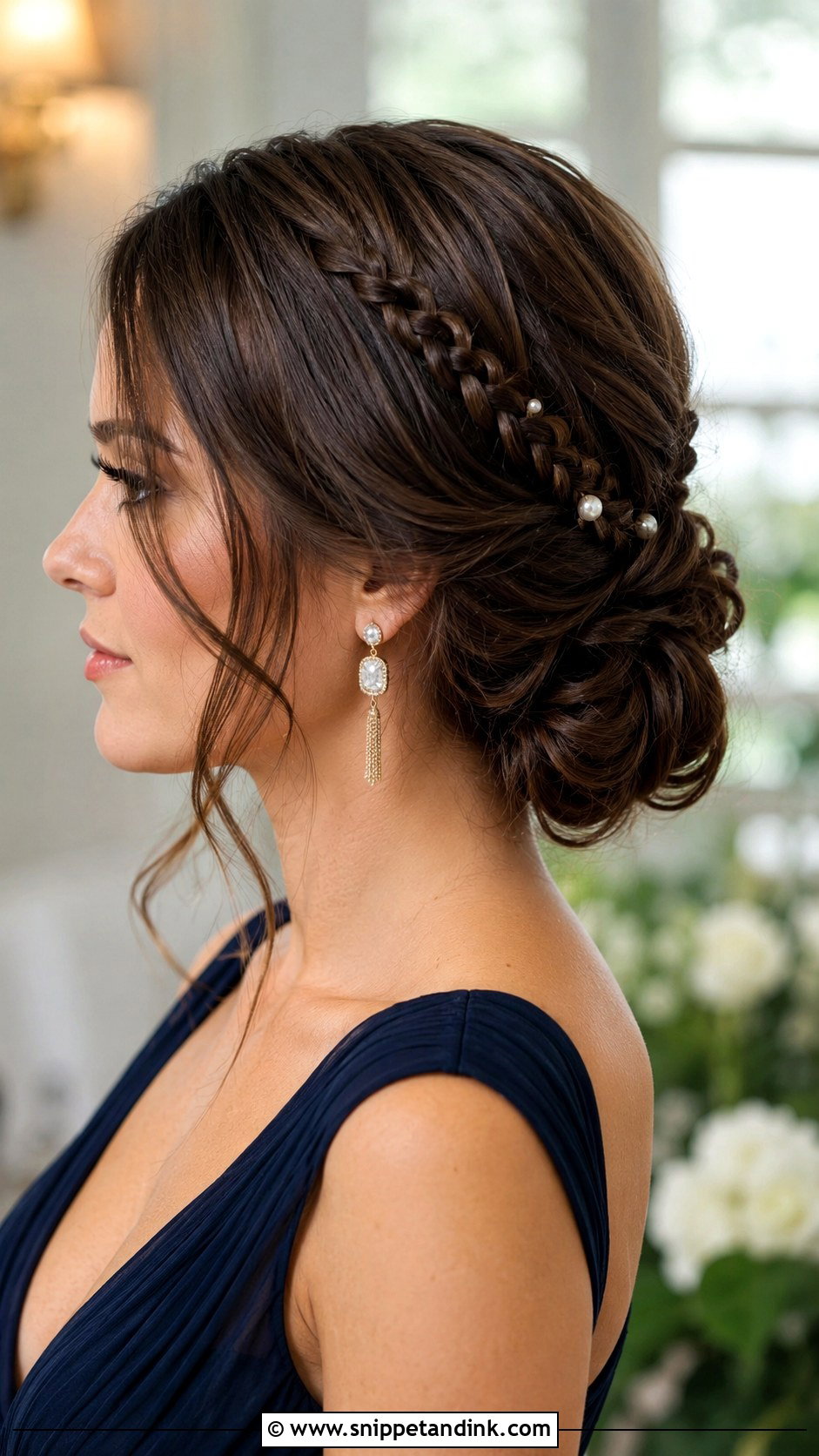 Low Chignon With Side Braid - Snippet and Ink - 30 Bridal Hair Updo Ideas