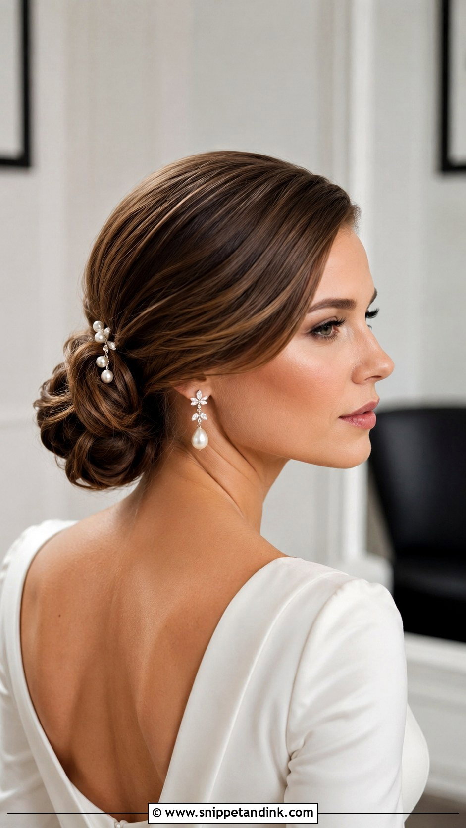 Low Chignon With Side Part - Snippet and Ink - 20 Hair Model for Wedding Ideas