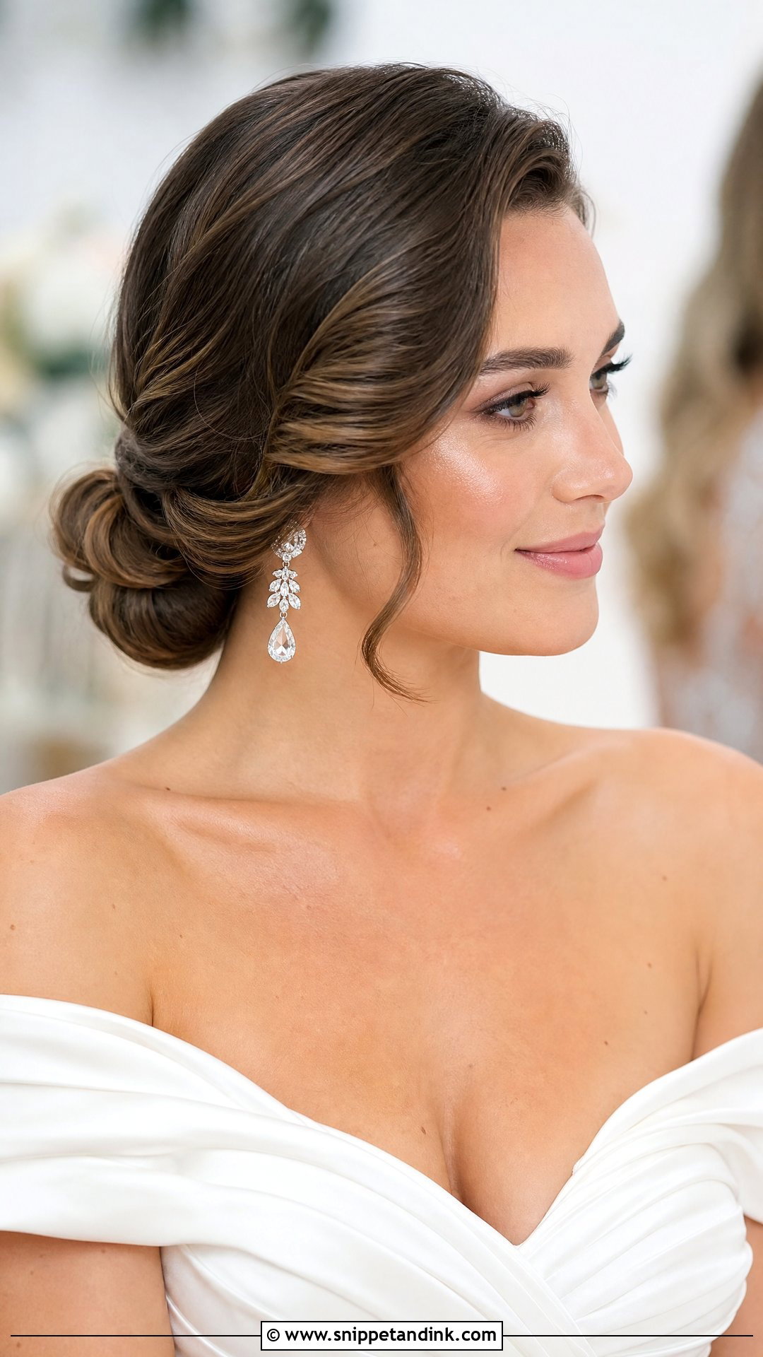 Low Chignon With Side Part - Snippet and Ink - 30 Brautfrisur Hochgesteckt Ideas