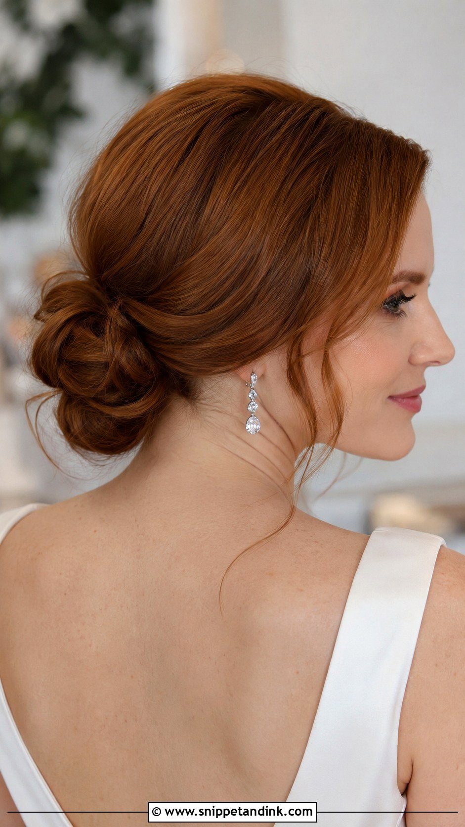 Low Chignon With Side Part - Snippet and Ink - 20 Glamorous Wedding Hair Ideas