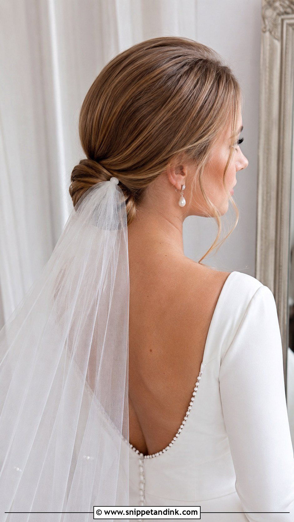 Low Chignon With Veil - Snippet and Ink - 20 Wedding Hairs