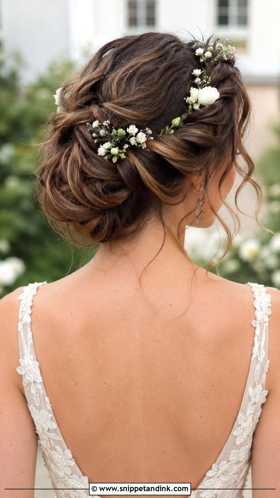 Low Chignon With Veil - Snippet and Ink - 25 Brunette Wedding Updo Ideas