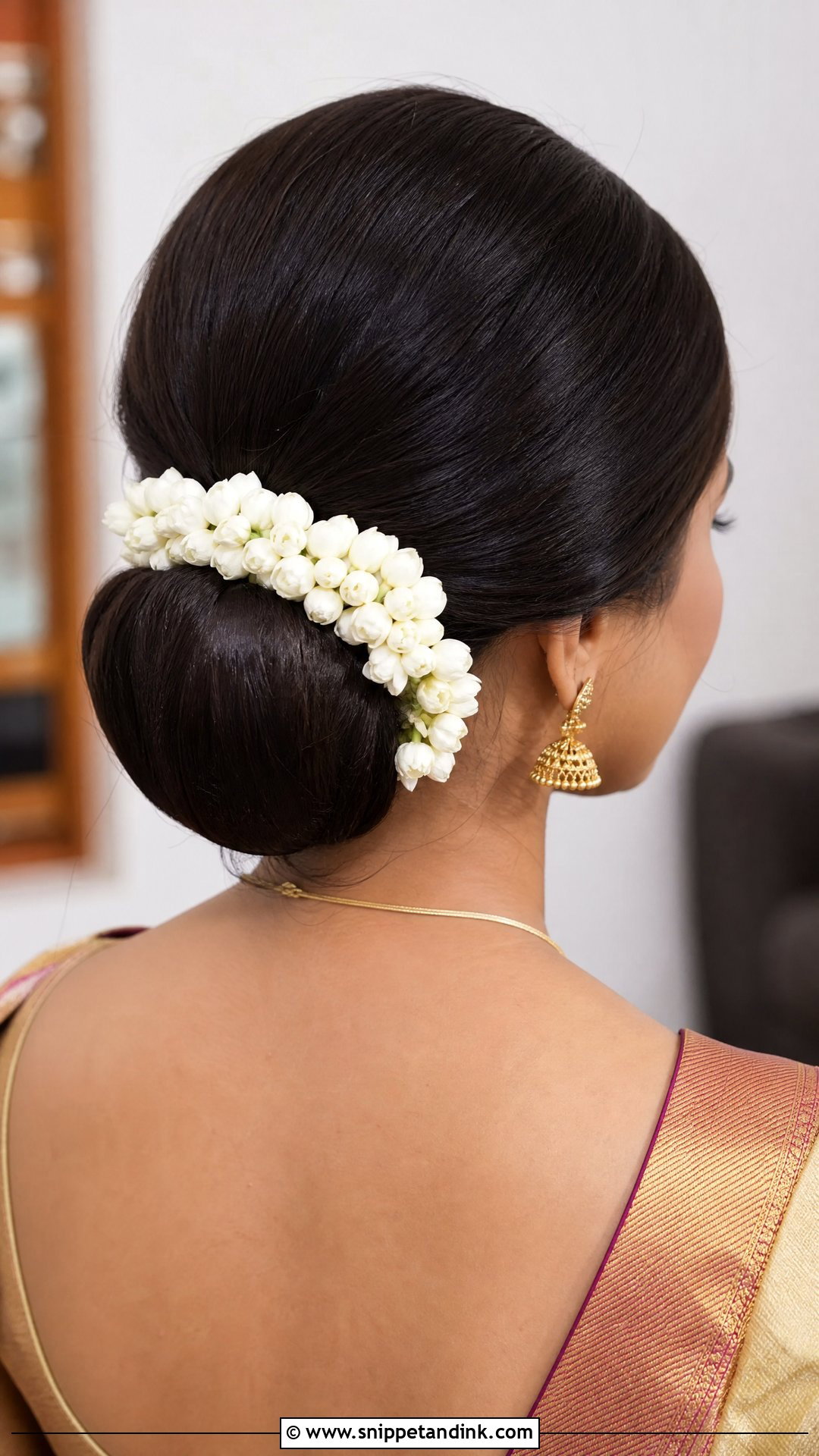 Low Chignon With Veni - Snippet and Ink - 25 Indian Wedding Hairstyle Ideas