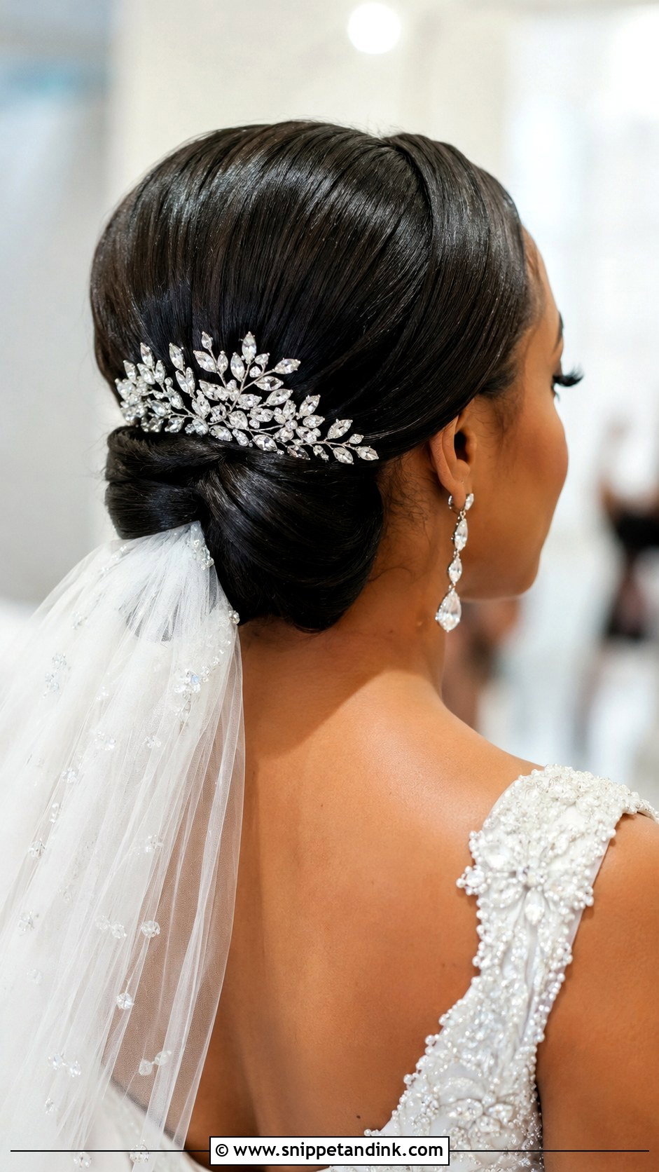 Low Chignon for Black Brides - Snippet and Ink - 25 Bridal Hair Styles for Black Women