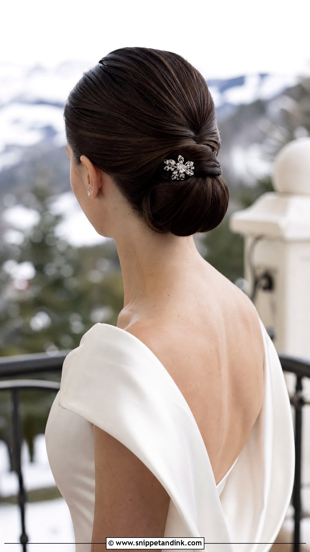Low Chignon for Brunette Brides - Snippet and Ink - 20 Wedding Hair Brown Ideas