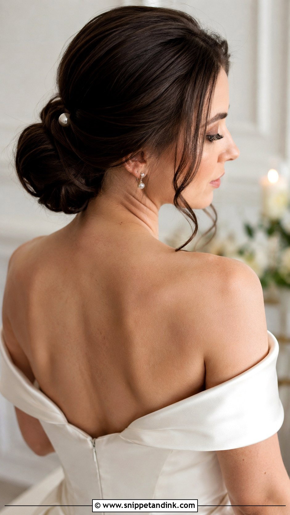 Low Chignon for Brunette Brides - Snippet and Ink - 20 Brunette Bride Hairstyles