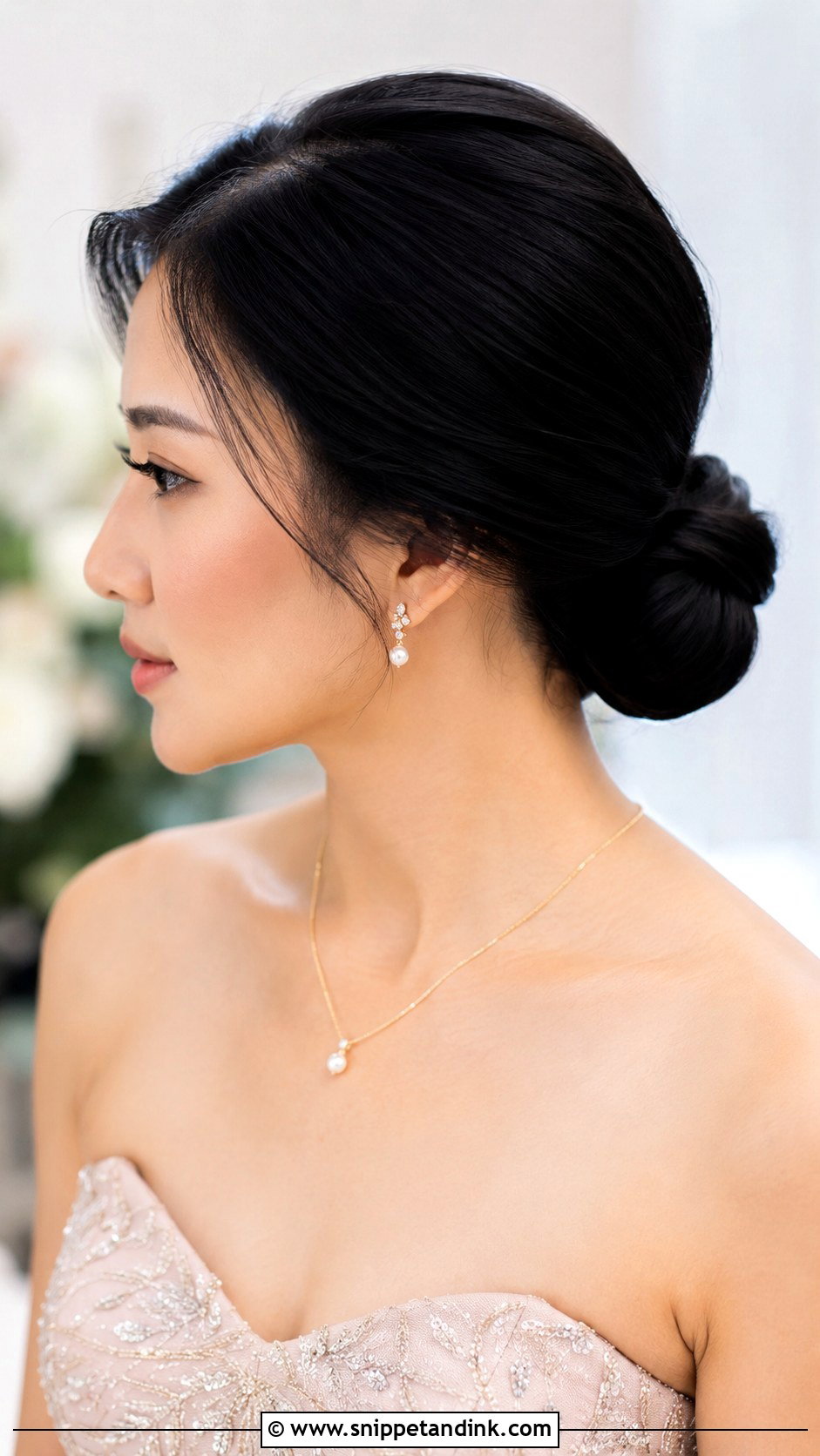 Low Chignon for Formal Weddings - Snippet and Ink - 25 Summer Wedding Guest Hair Ideas