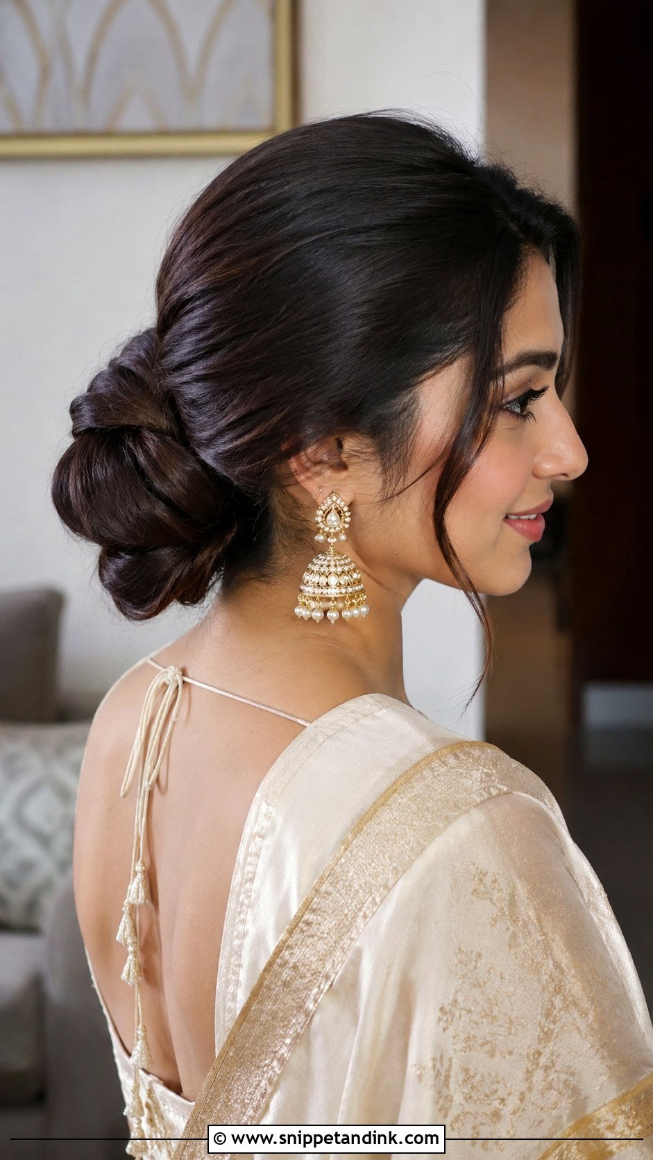 Low Chignon for Marriage Function - Snippet and Ink - 25 Hairstyles for Marriage Function