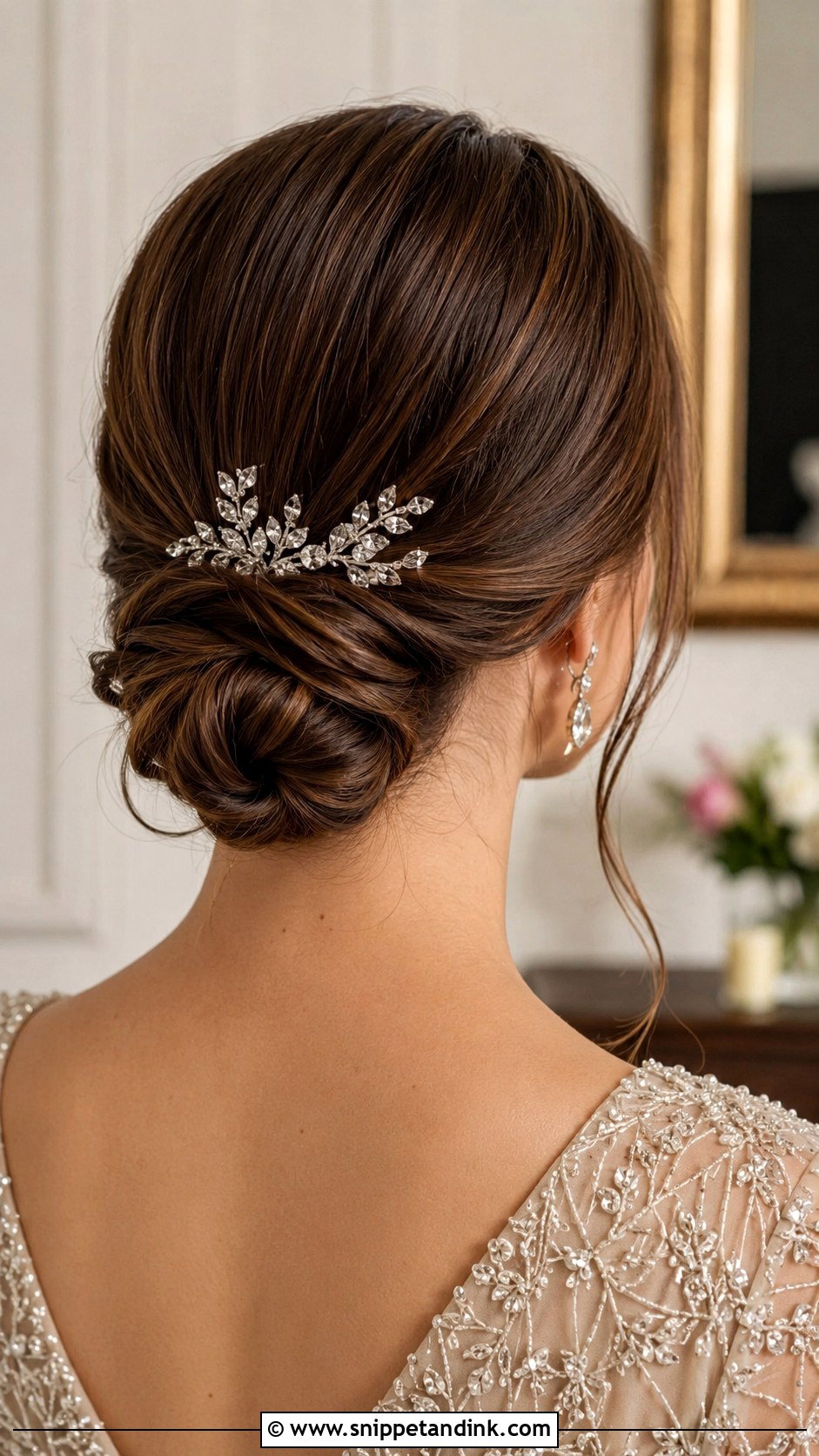 Low Chignon for Medium Length Hair - Snippet and Ink - 20 Medium Length Hair Styles Wedding