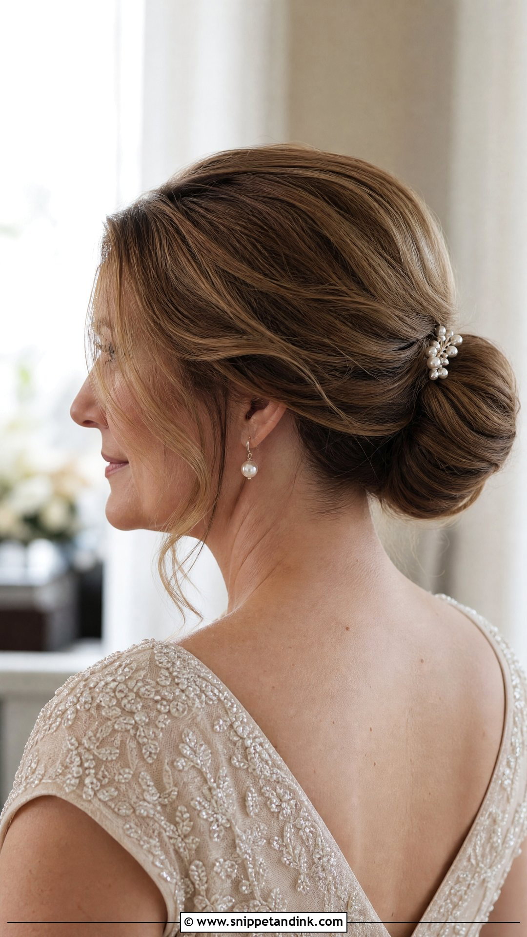 Low Chignon for Mother of the Bride - Snippet and Ink - 20 Hairstyle for Mother of the Bride Ideas