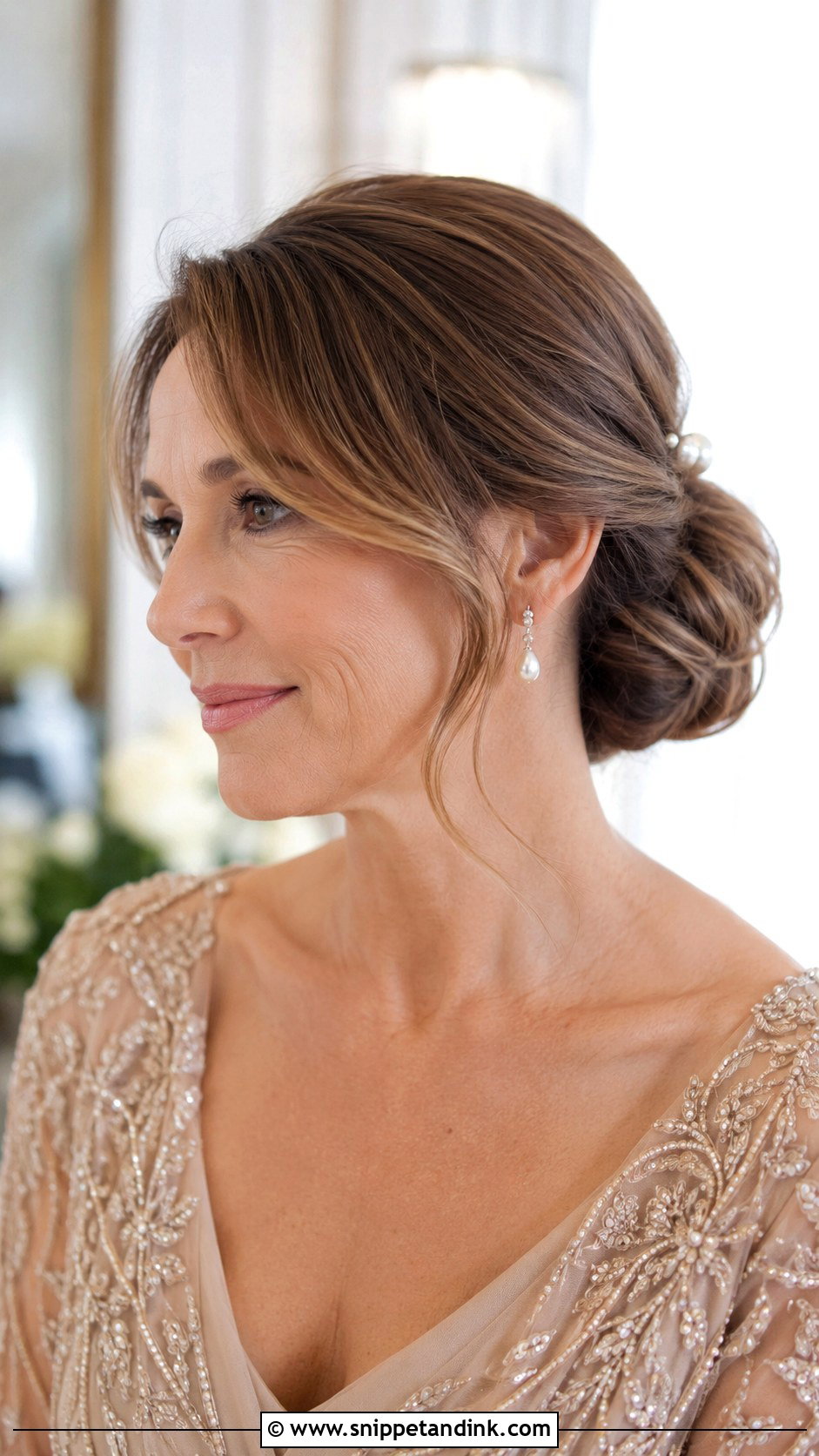 Low Chignon for Mother of the Bride - Snippet and Ink - 25 Wedding Hair for Mother of the Bride Ideas