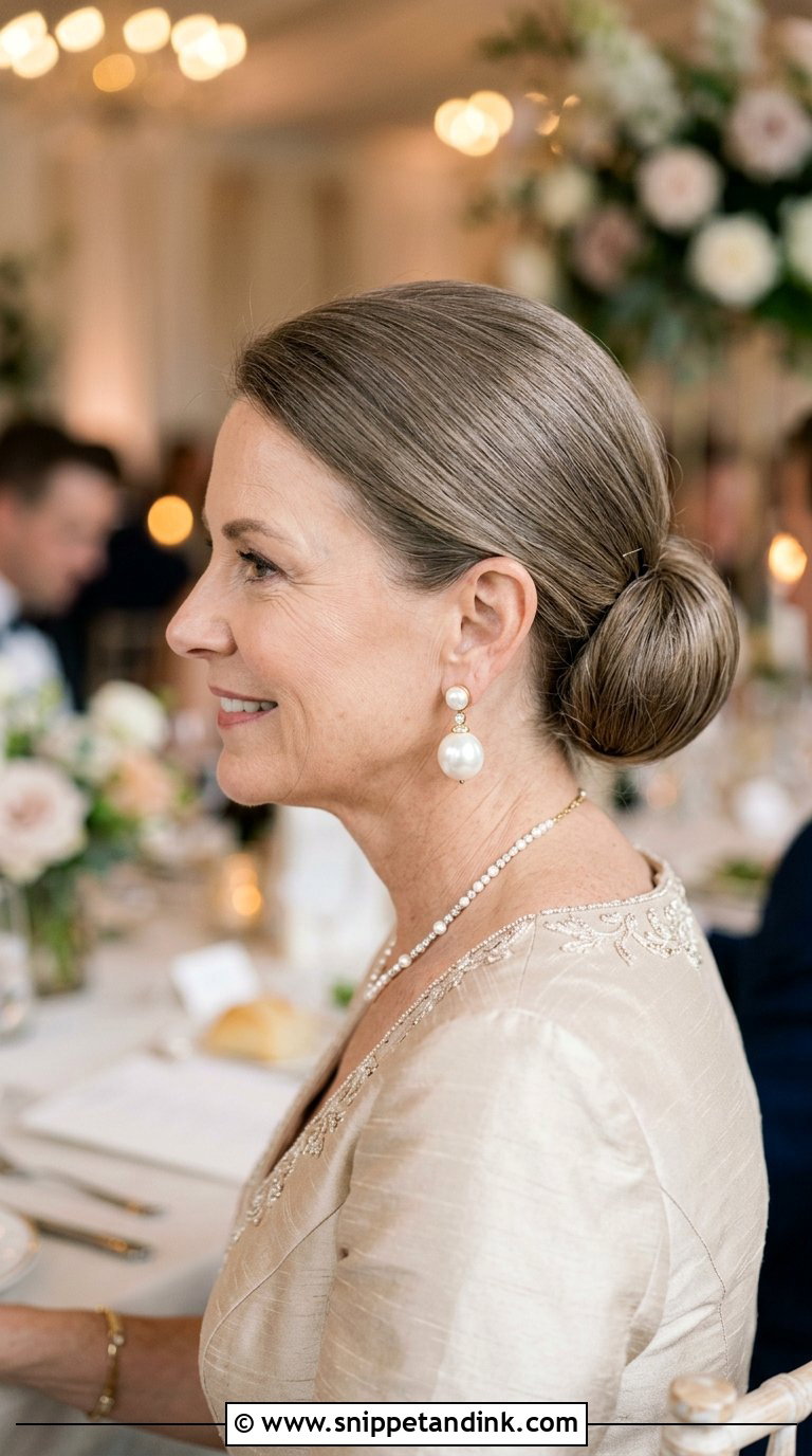 Low Chignon for Mother of the Bride - Snippet and Ink - 20 Bride Mom Hairstyle Ideas
