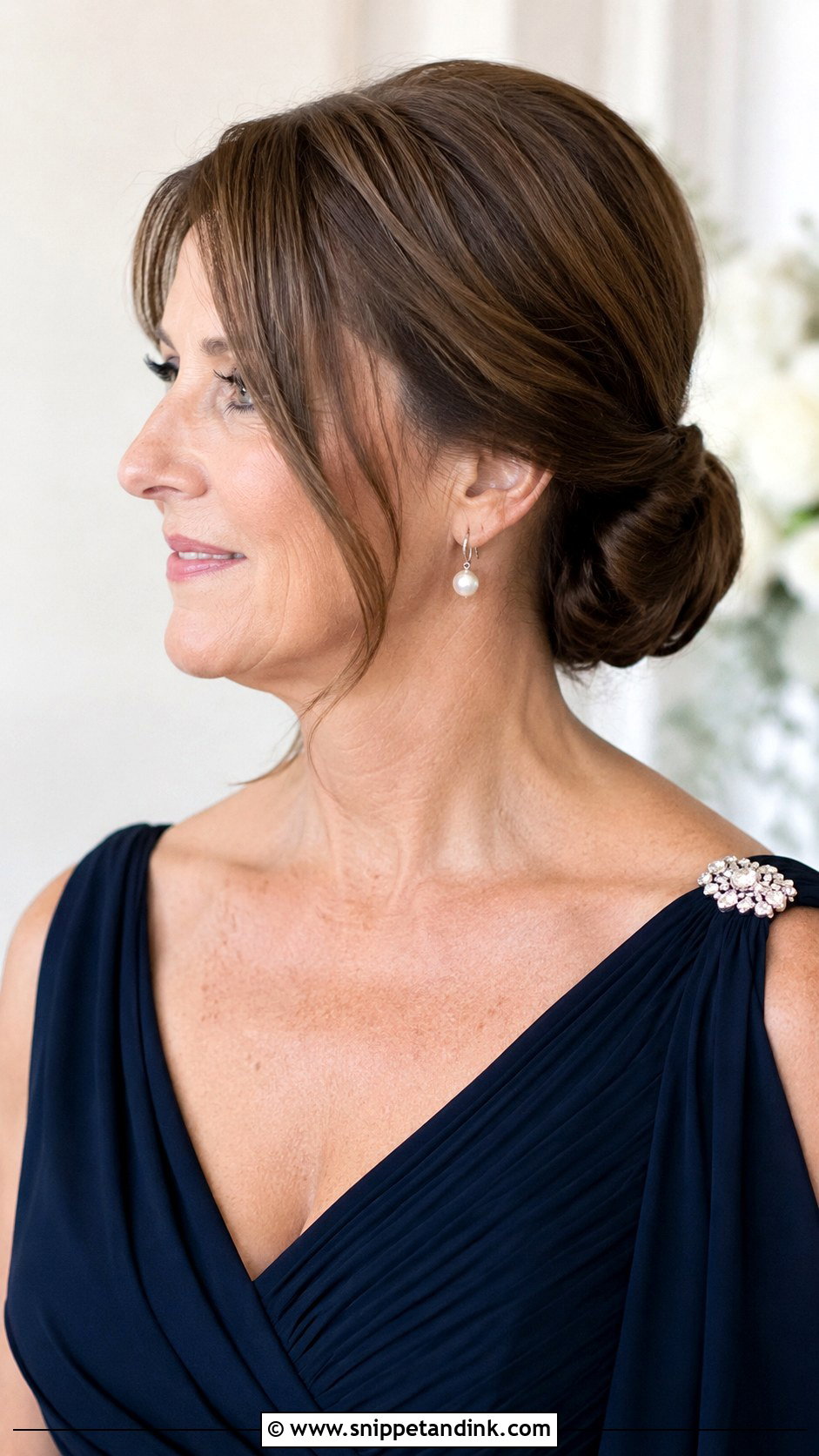 Low Chignon for Mother of the Groom - Snippet and Ink - 20 Mother of Groom Hair Ideas
