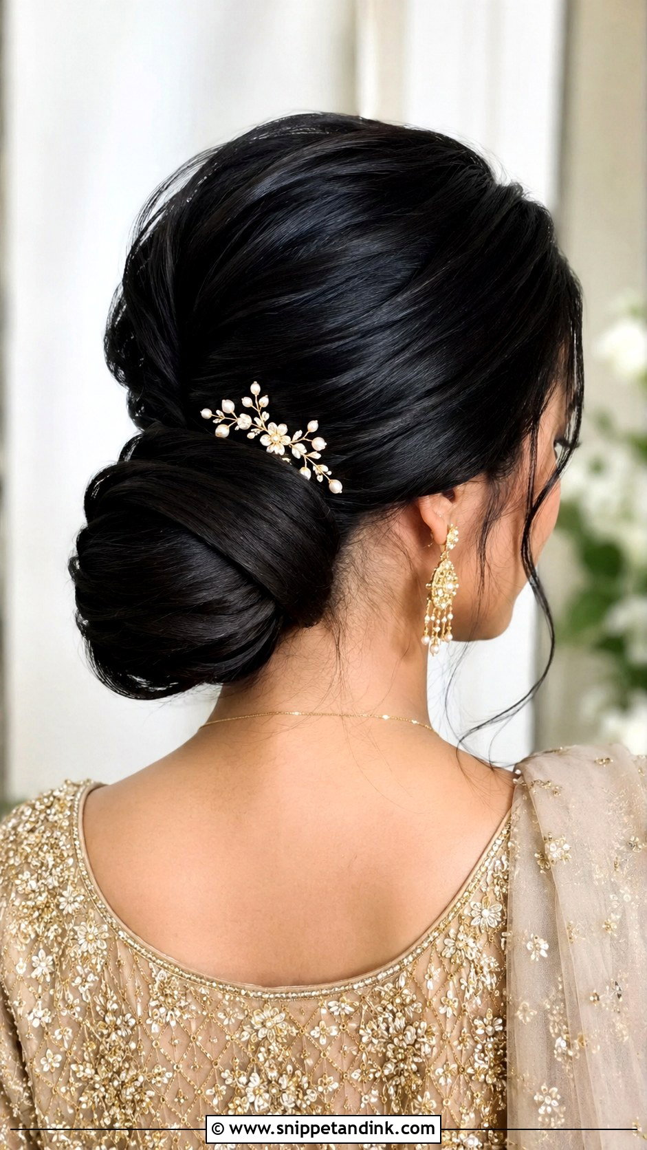 Low Chignon for Nikah Ceremony - Snippet and Ink - 20 Nikah Bride Hairstyles