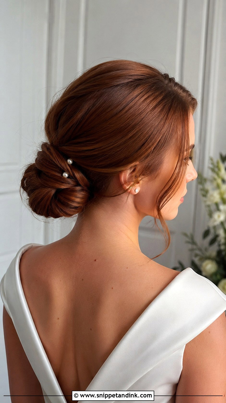 Low Chignon for Wedding Day - Snippet and Ink - 25 Straight Bridal Hair Ideas
