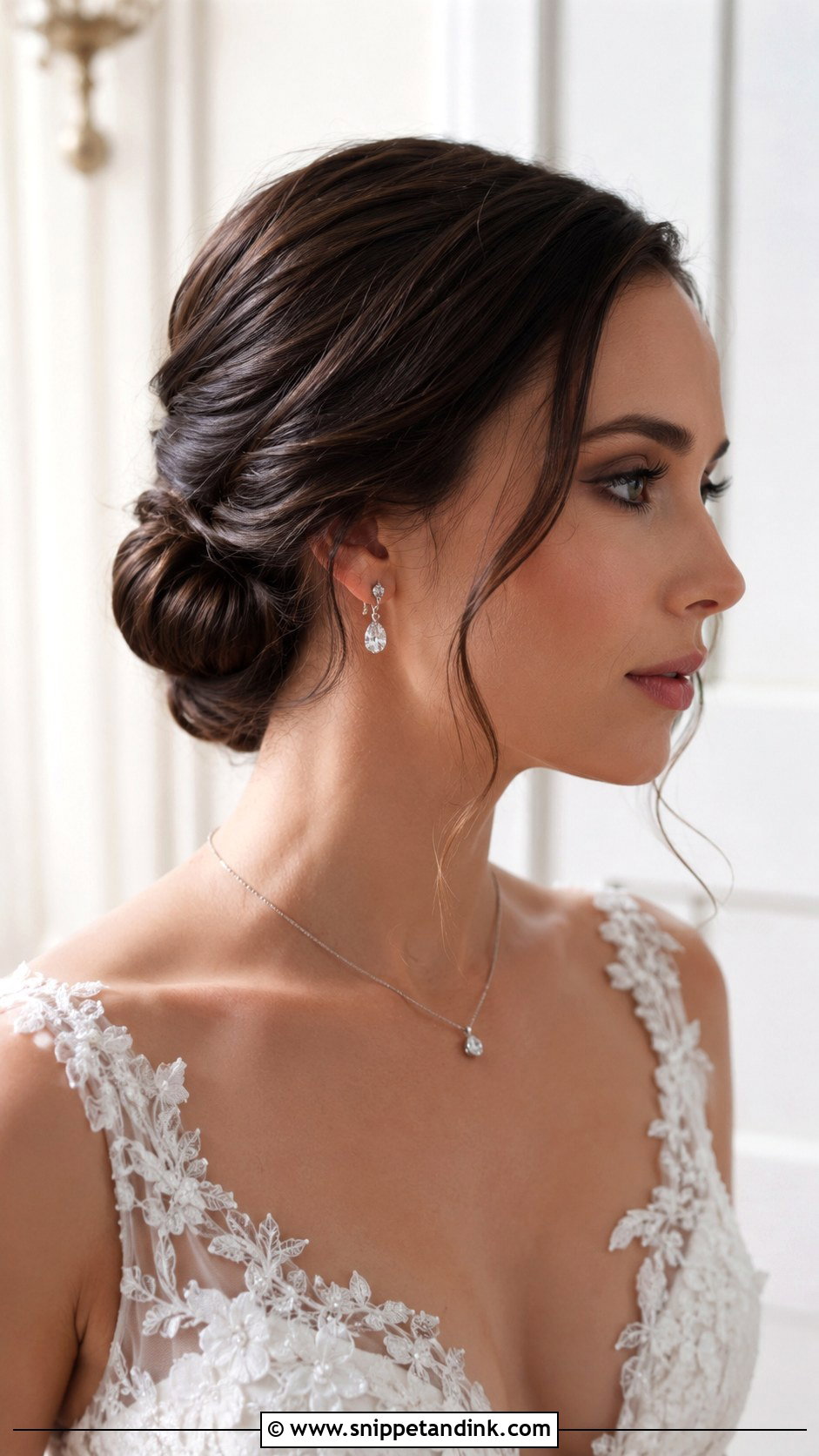 Low Chignon for Wedding - Snippet and Ink - 20 Hair Idea for Wedding Ideas