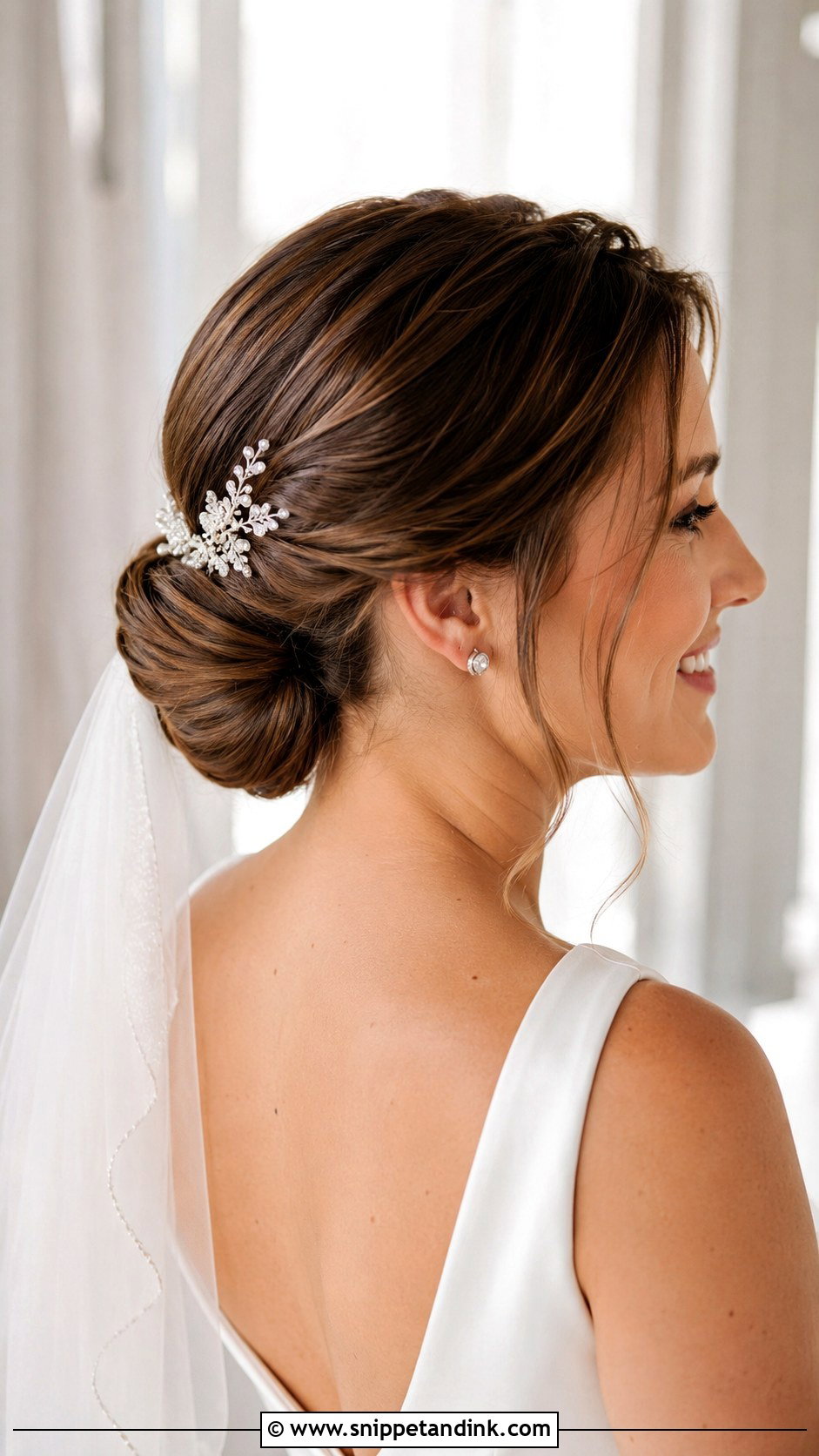 Low Chignon for a Wedding - Snippet and Ink - 20 Hairstyle for a Wedding Ideas