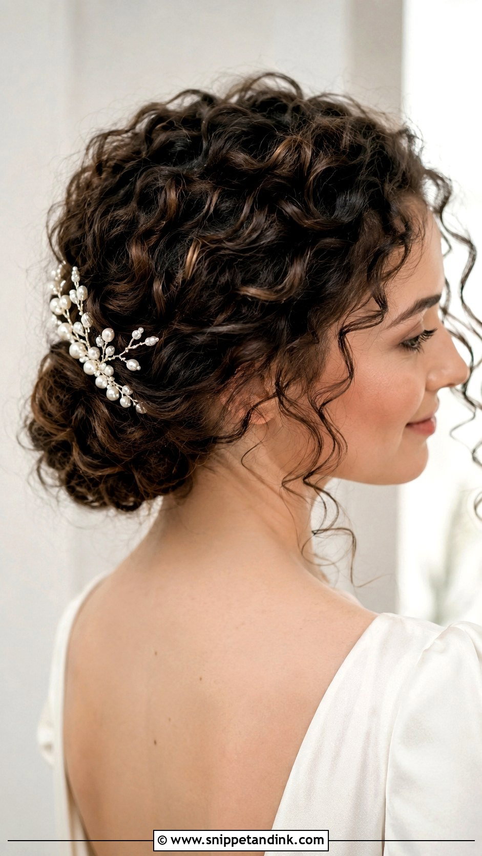 Low Curly Bun Wedding Hair - Snippet and Ink - 20 Curl Wedding Hair Styles