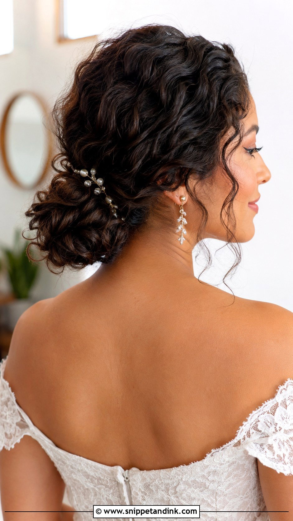 Low Curly Bun Wedding Hairstyle - Snippet and Ink - 20 Wedding Hairstyles Curls