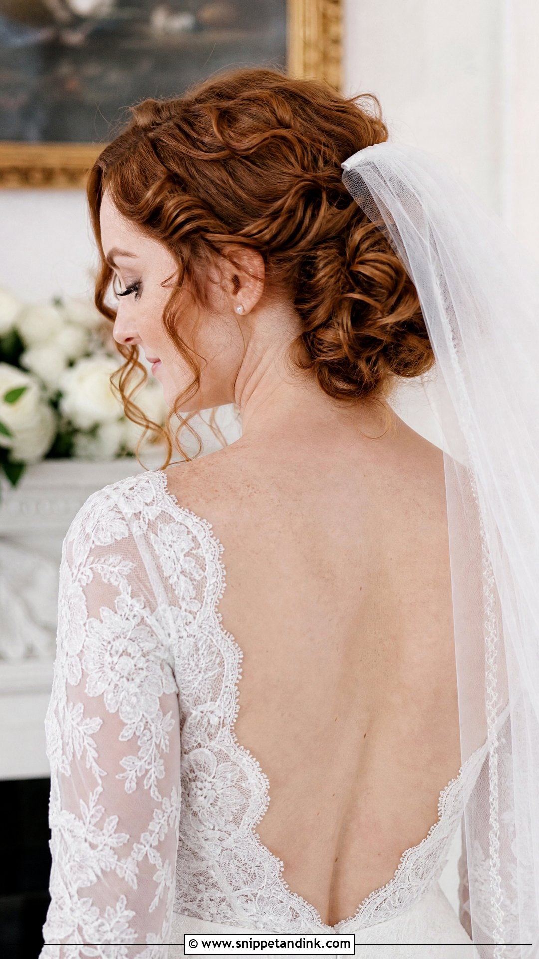 Low Curly Bun Wedding Hairstyle - Snippet and Ink - 15 Curly Girl Wedding Hairstyles