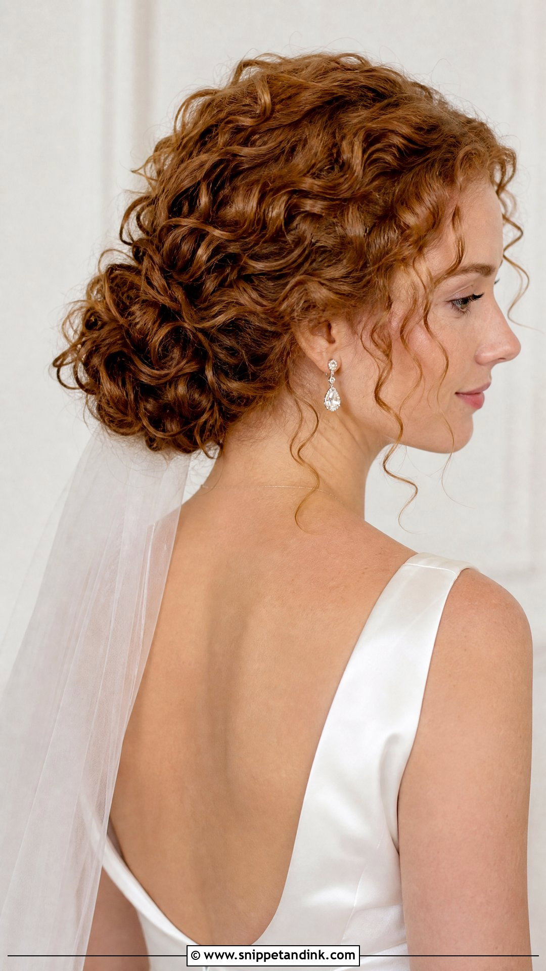 Low Curly Chignon - Snippet and Ink - 20 Curly Wedding Hairstyle Ideas