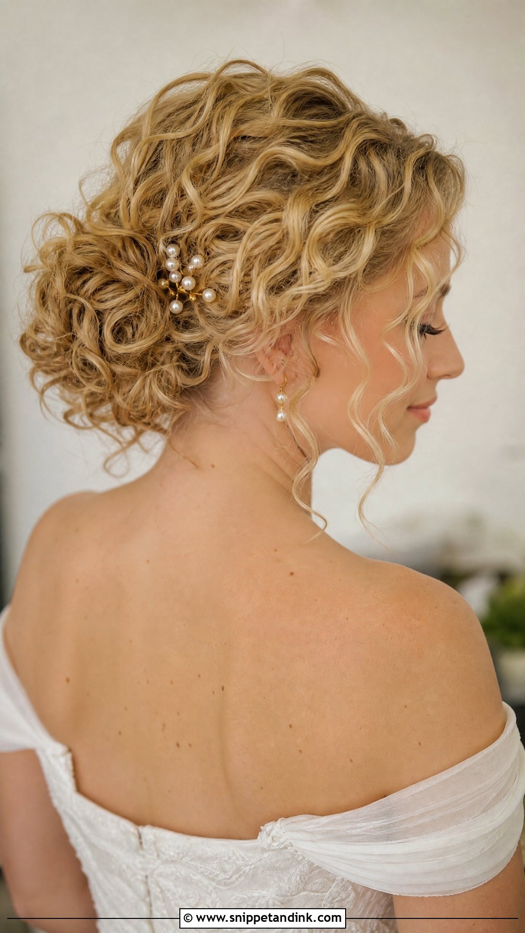 Low Curly Updo For Wedding - Snippet and Ink - 15 Curly Updo for Wedding Ideas