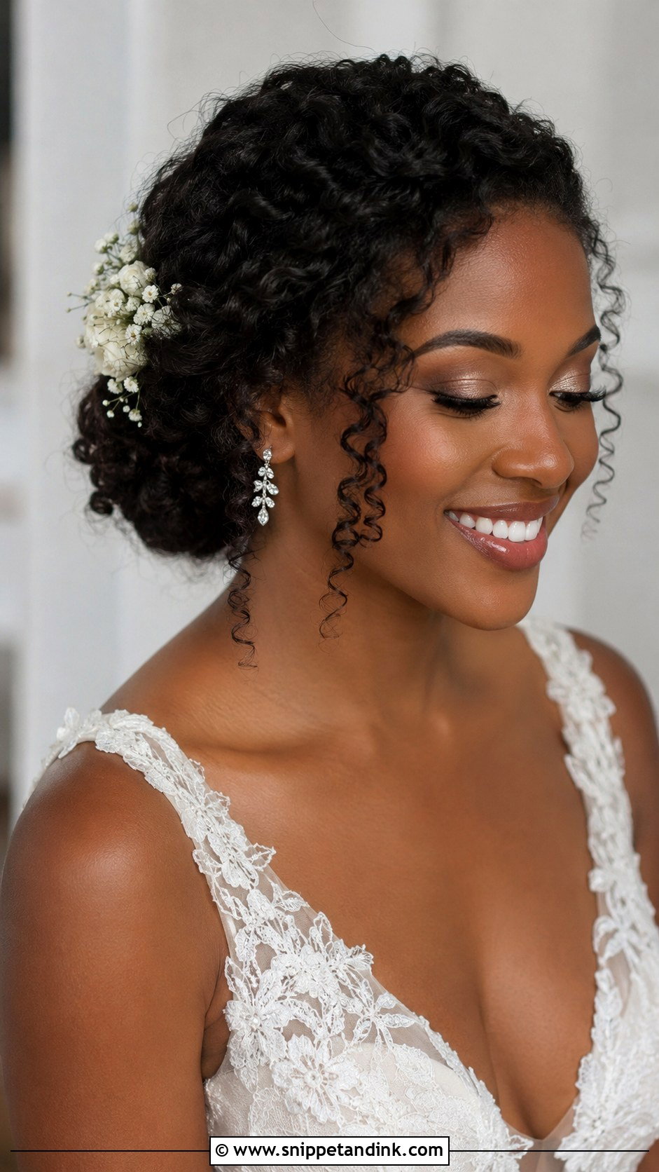 Low Curly Updo Wedding Hairstyle - Snippet and Ink - 15 Low Updo Wedding Hairstyles