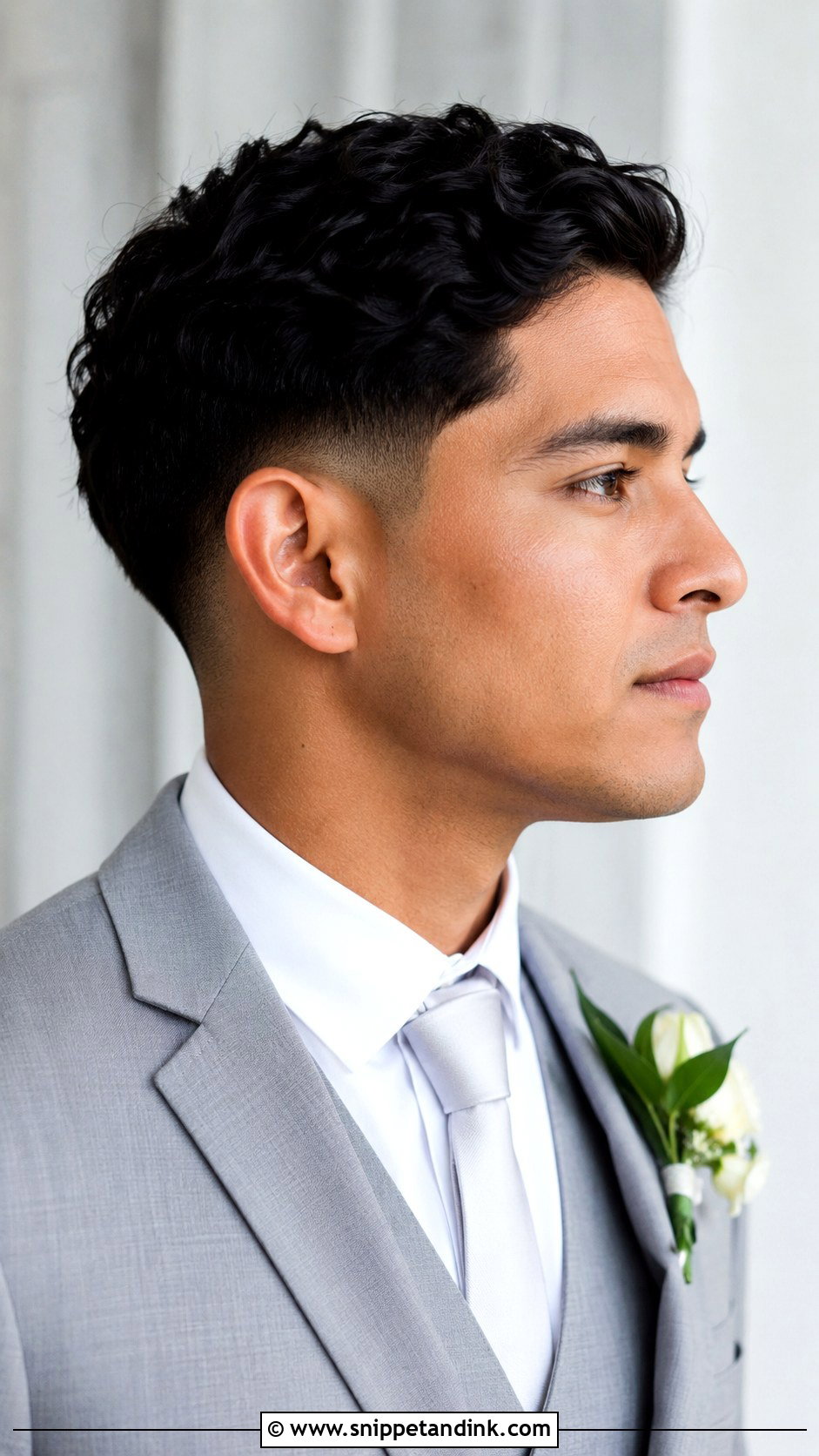 Low Fade Wedding Hairstyle For Men - Snippet and Ink - 15 Men Wedding Hairstyle Ideas