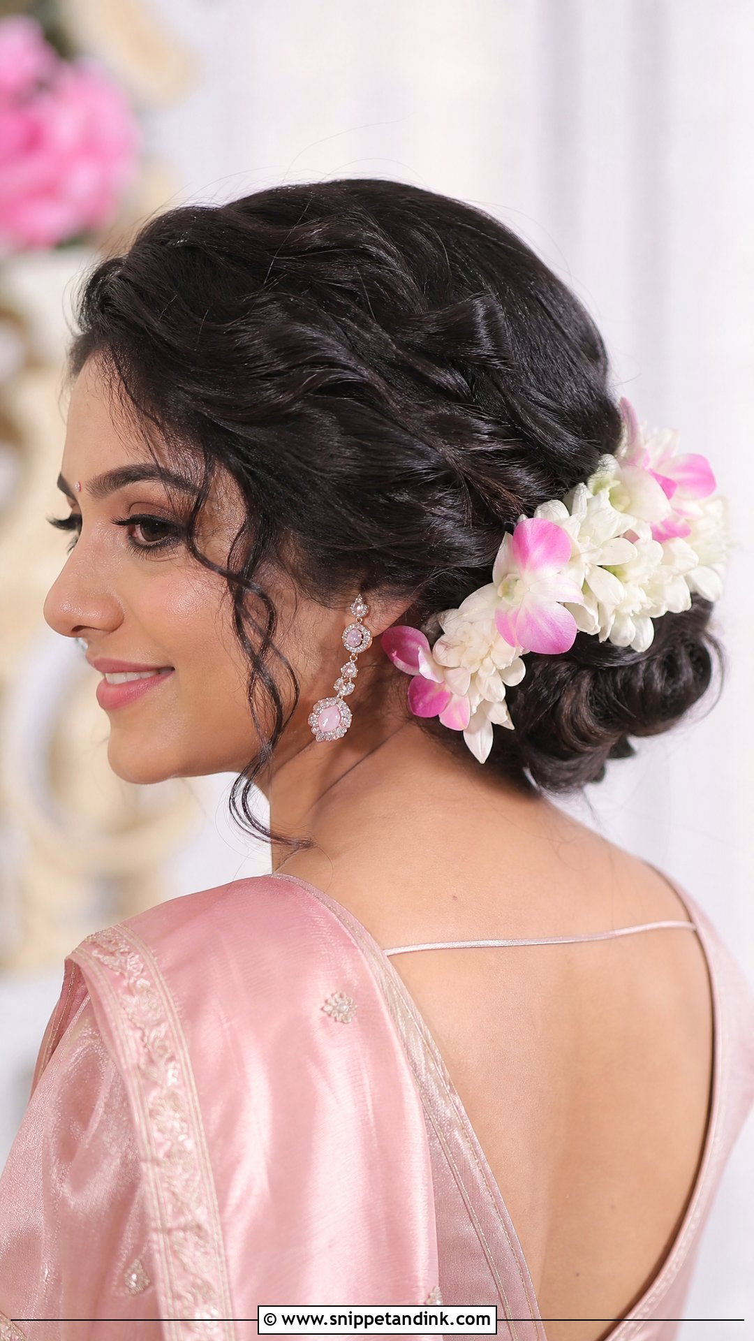 Low Floral Juda for Brides - Snippet and Ink - 20 Jura Hairstyle for Wedding Ideas