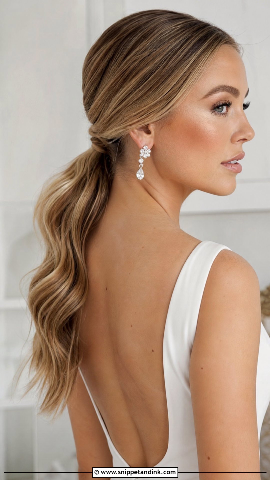Low Glam Wave Ponytail - Snippet and Ink - 20 Bridal Glam Waves